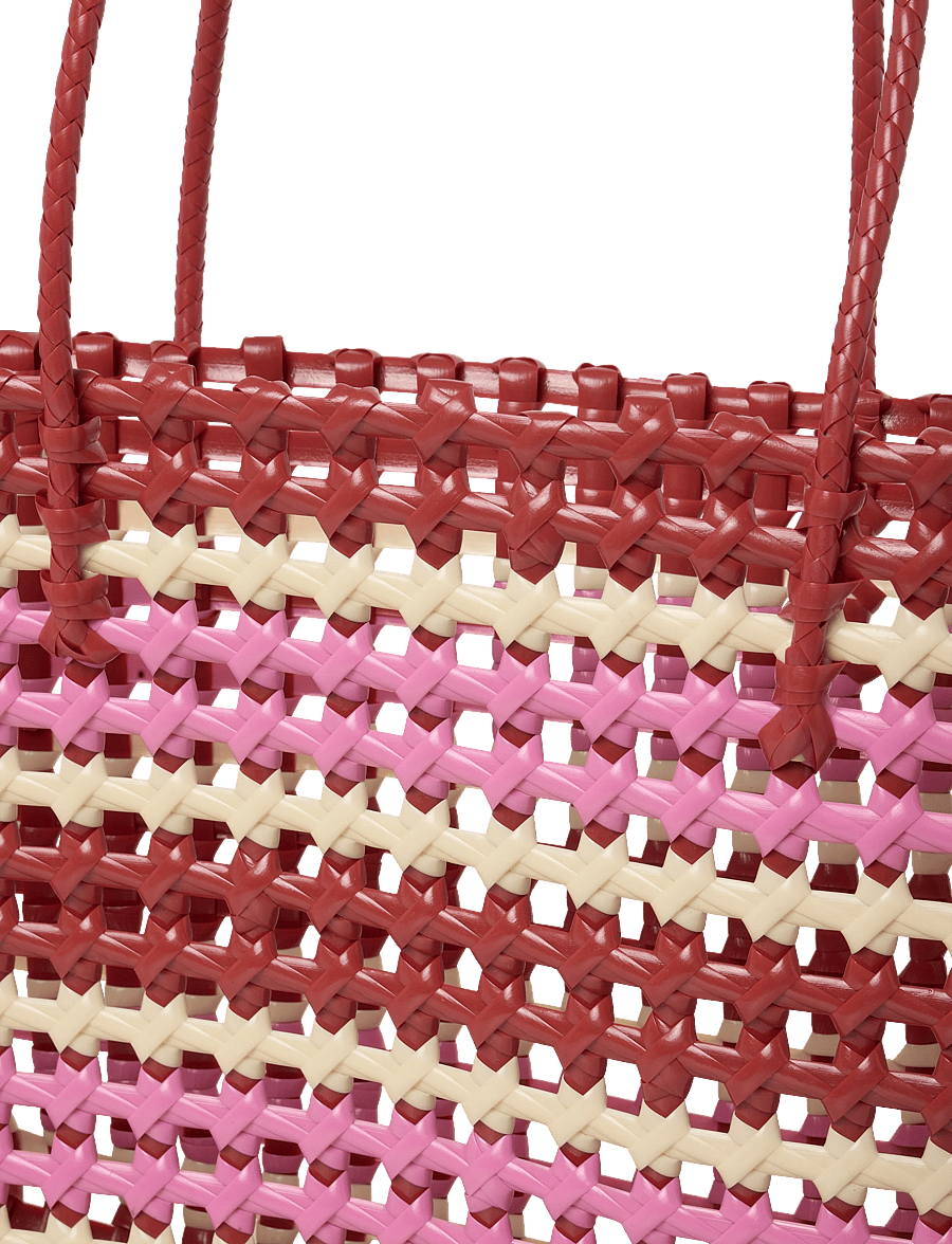 SUI AVA - Kaya Woven Tote Big - kandekotid - pink striped - 4