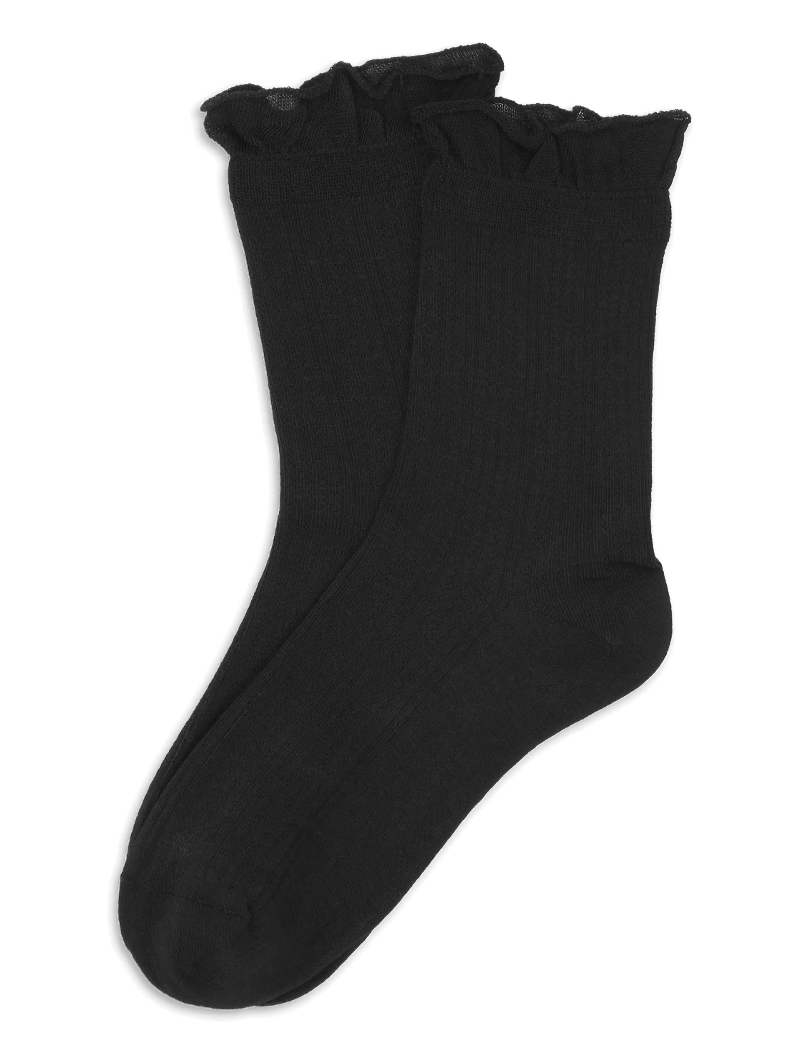 SUI AVA Classic Frilly Socks - Crew-socken - BLACK / black