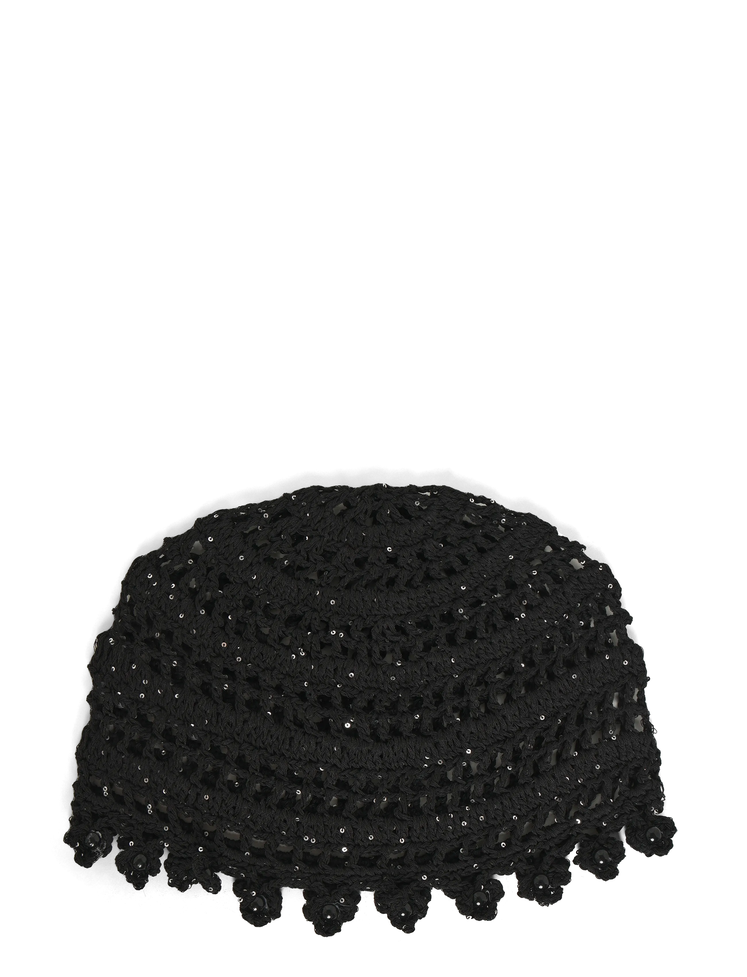 SUI AVA - Crochet Flower Hat - hattar - black - 1