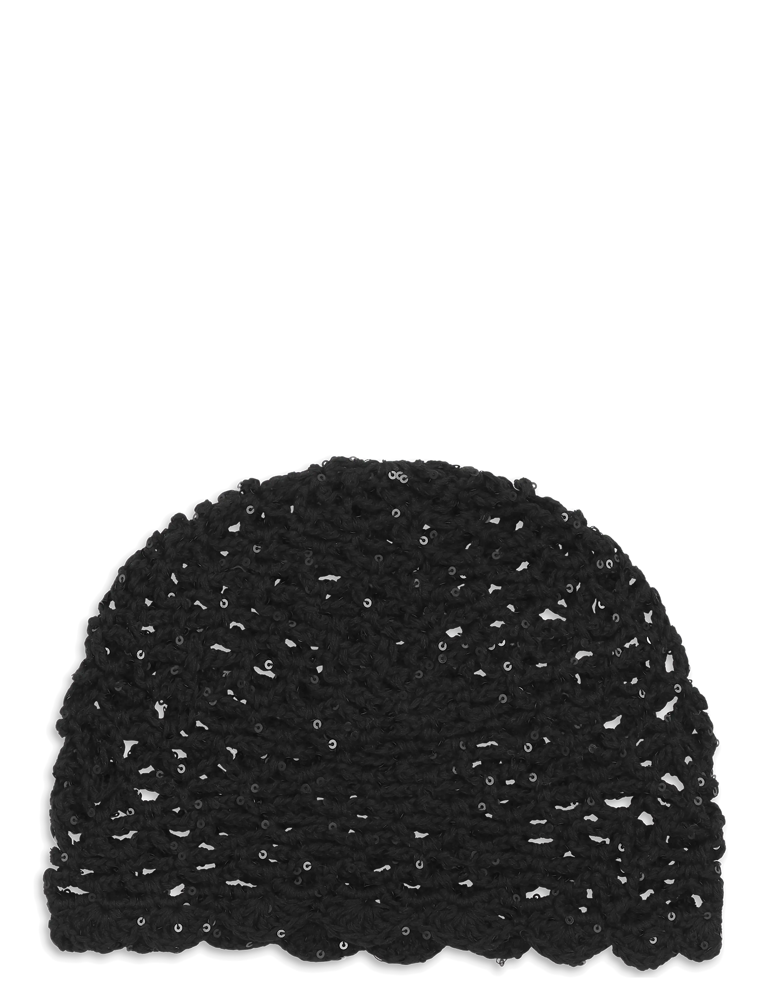 SUI AVA Crochet Sequin Hat - Caps & Hats - BLACK / black