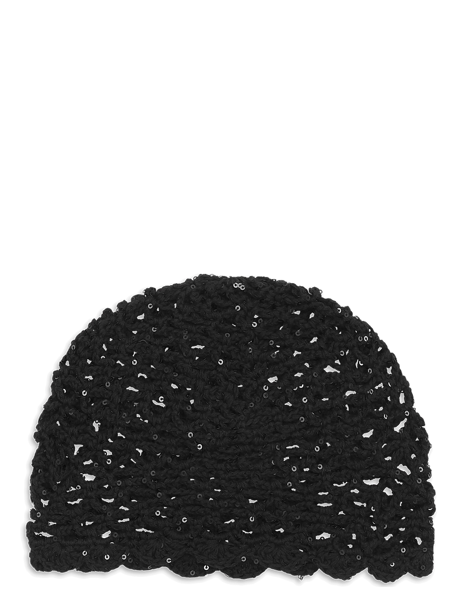 SUI AVA - Crochet Sequin Hat - hüte - black - 0