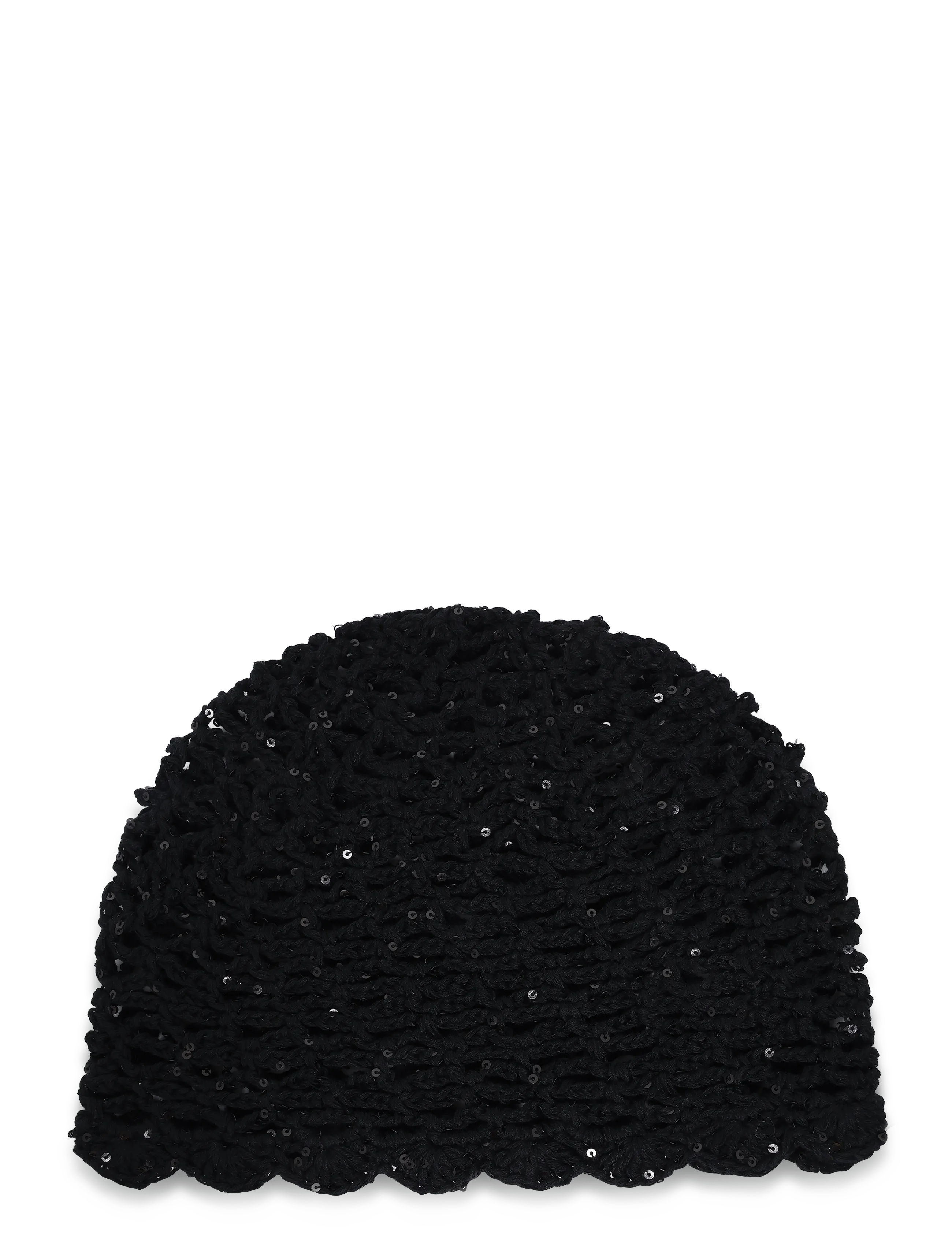 SUI AVA - Crochet Sequin Hat - hattar - black - 1
