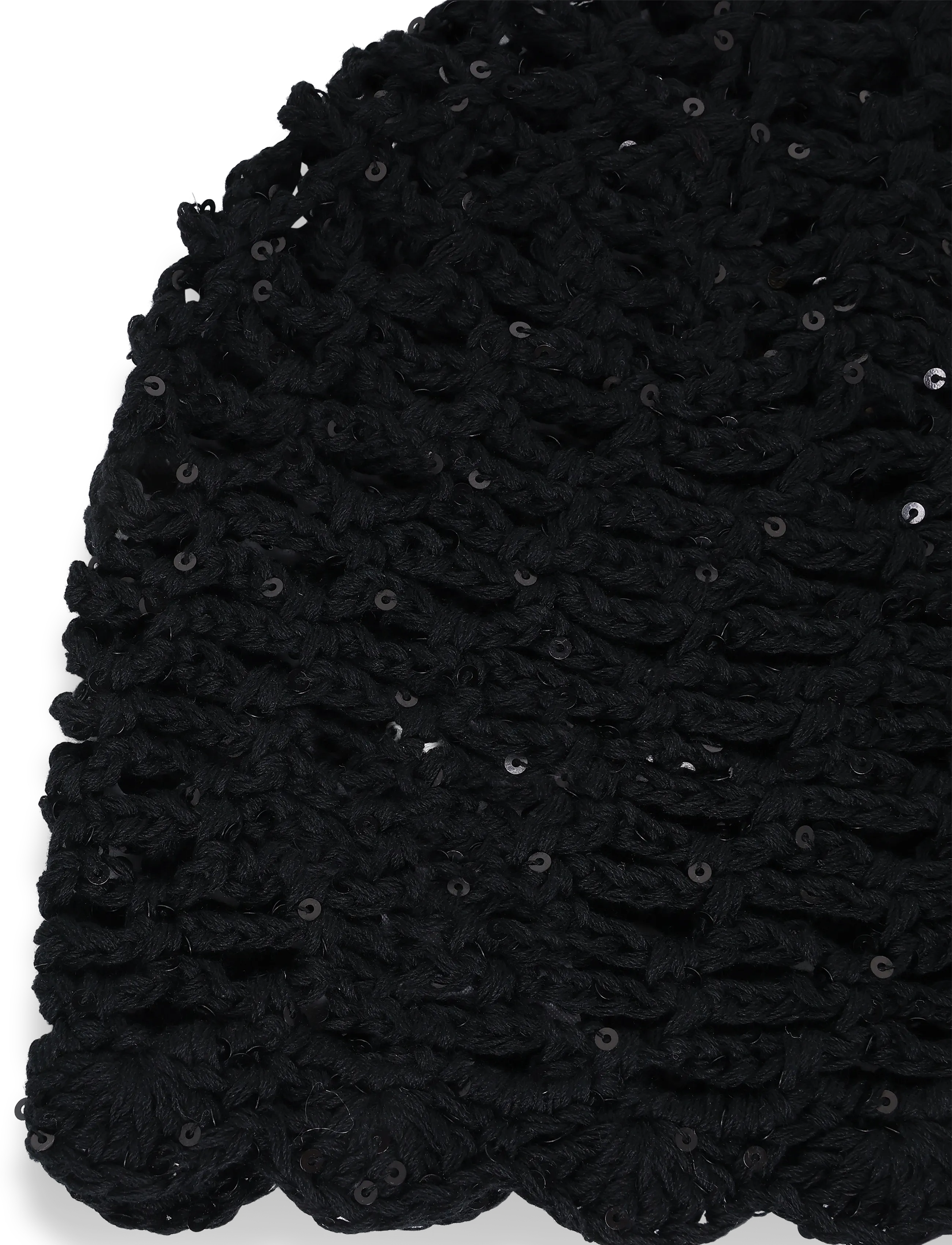 SUI AVA - Crochet Sequin Hat - hattar - black - 2