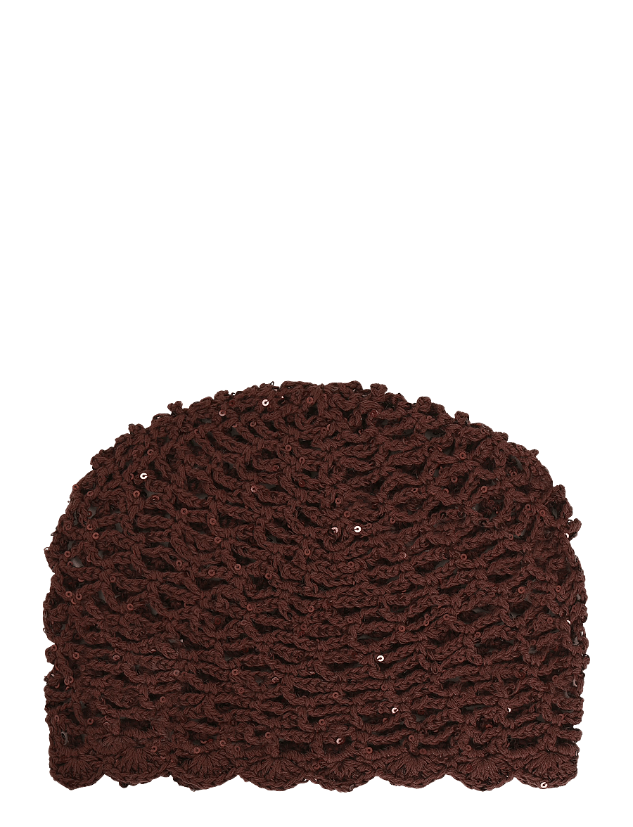 SUI AVA - Crochet Sequin Hat - hüte - brown - 0