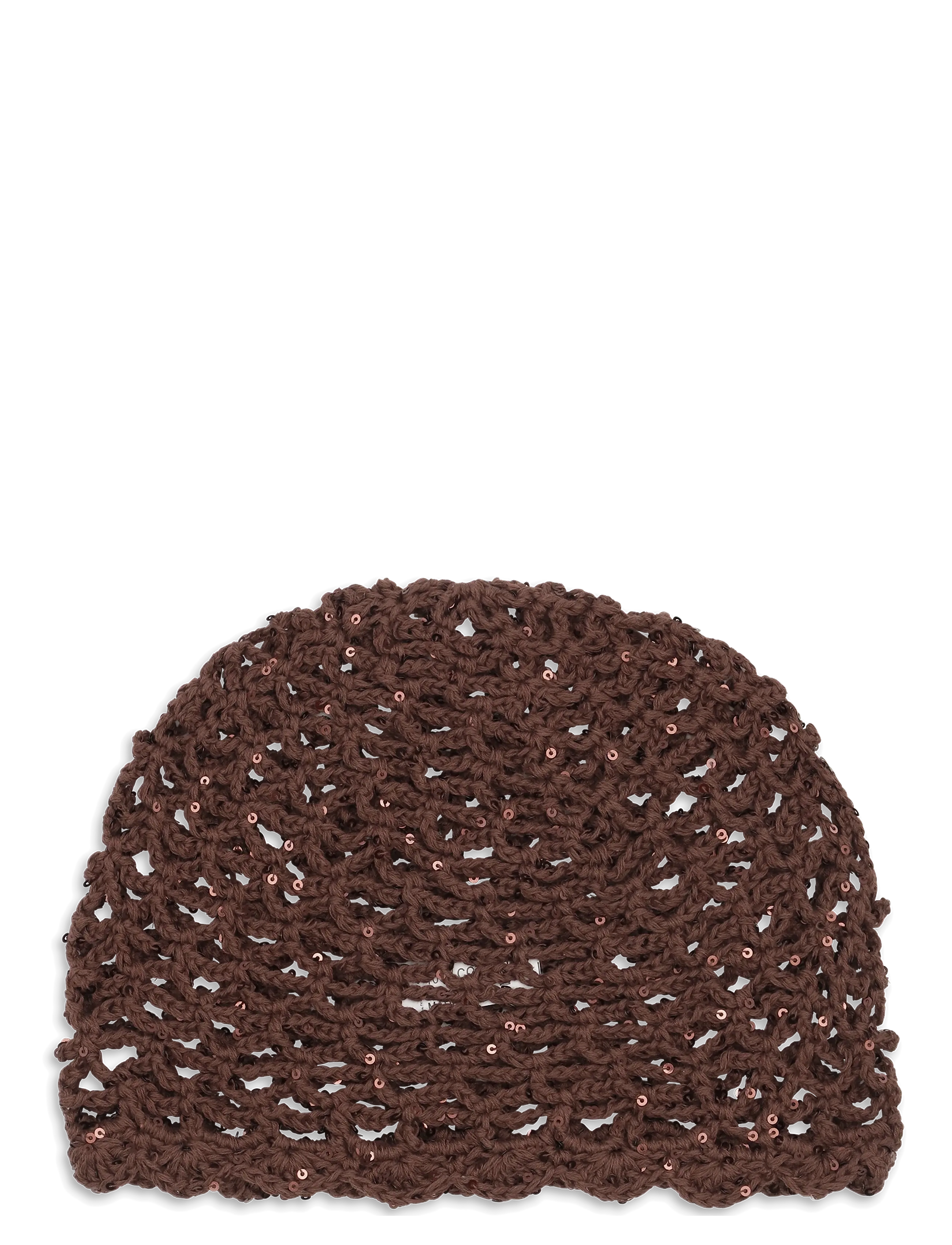 SUI AVA Crochet Sequin Hat - Hüte - BROWN / brown