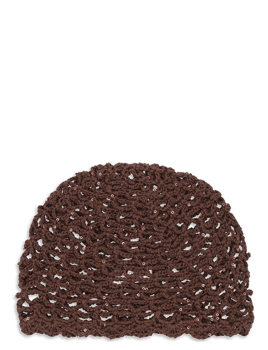 SUI AVA - Crochet Sequin Hat - brown - 0