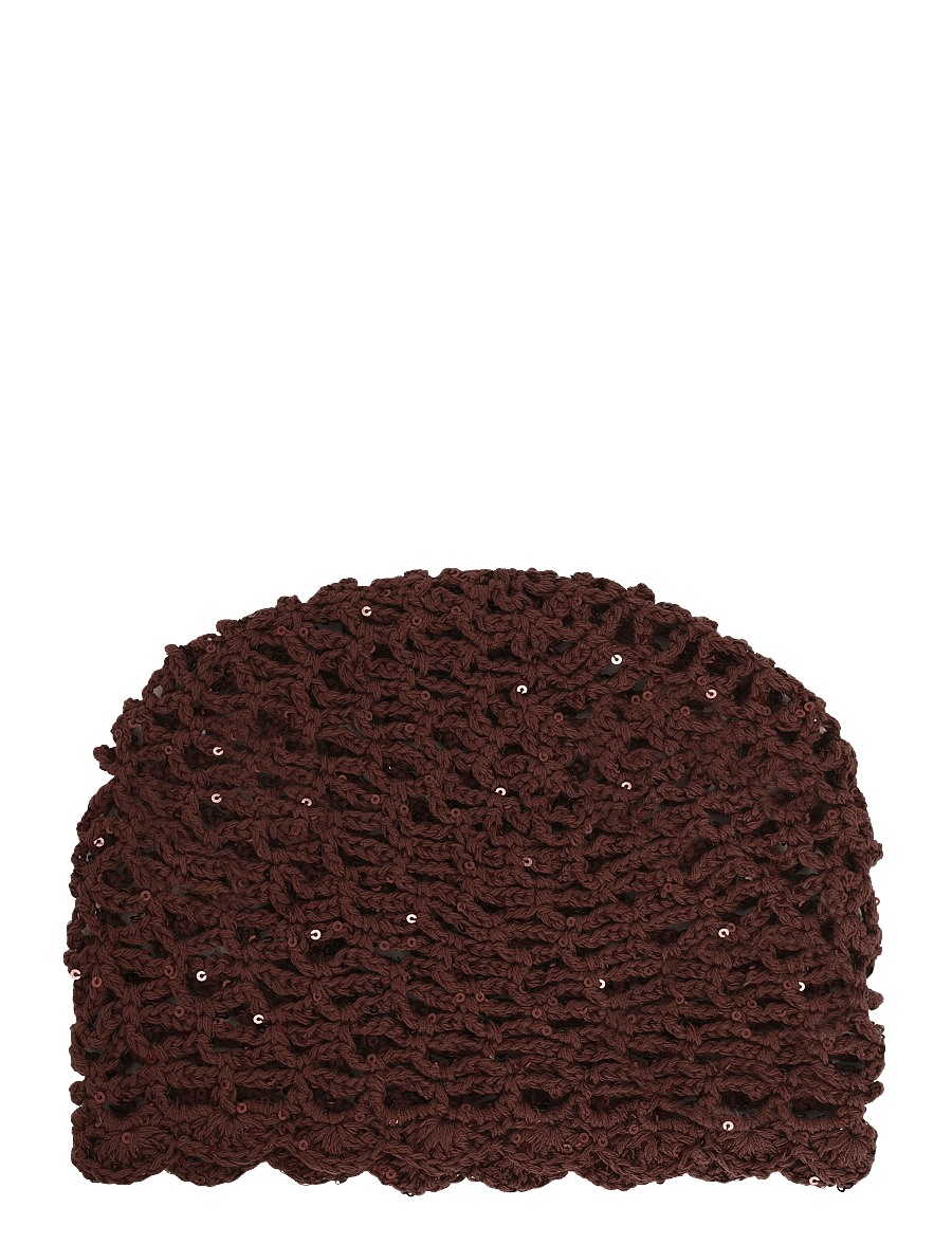 SUI AVA - Crochet Sequin Hat - hüte - brown - 1