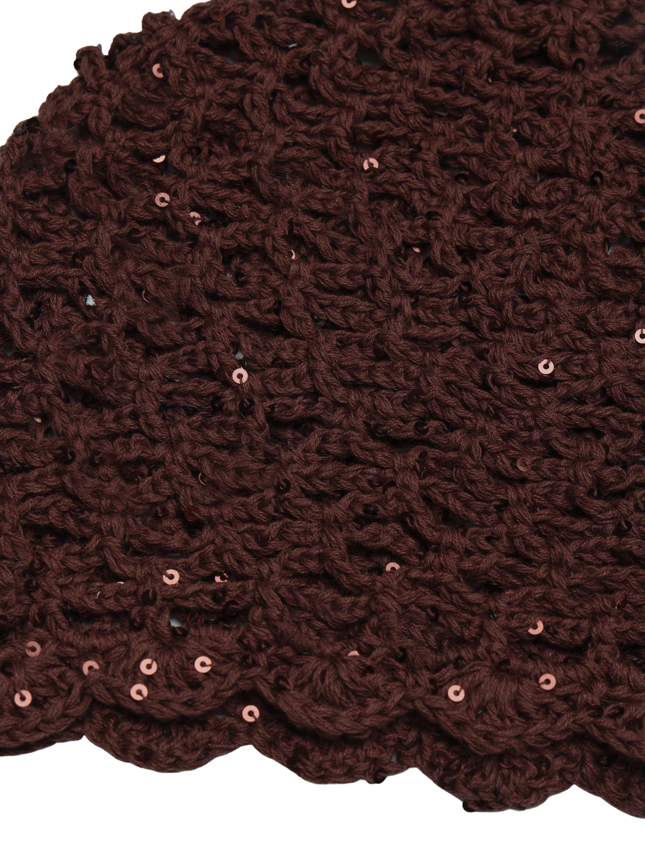 SUI AVA - Crochet Sequin Hat - hüte - brown - 2