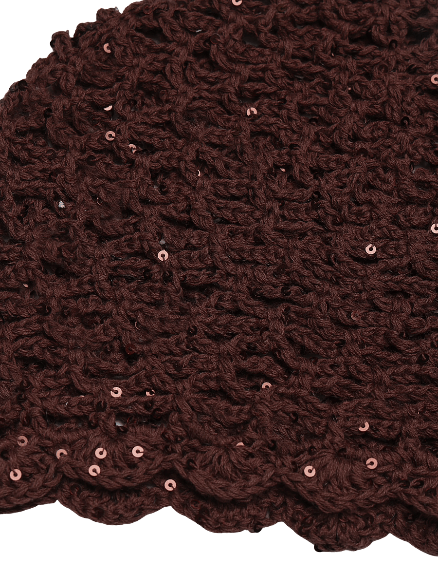 SUI AVA - Crochet Sequin Hat - hüte - brown - 2