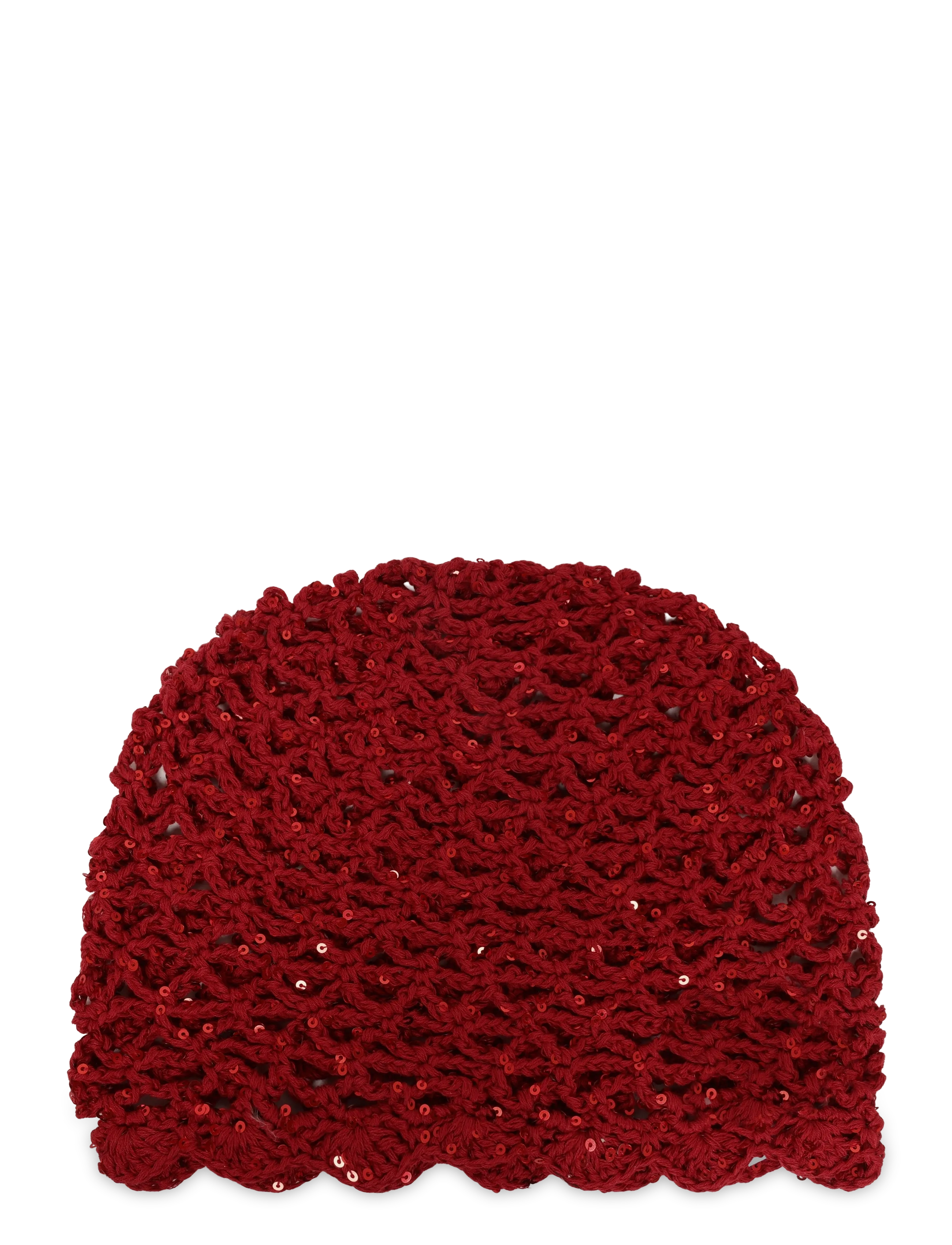 SUI AVA - Crochet Sequin Hat - hats - red - 1