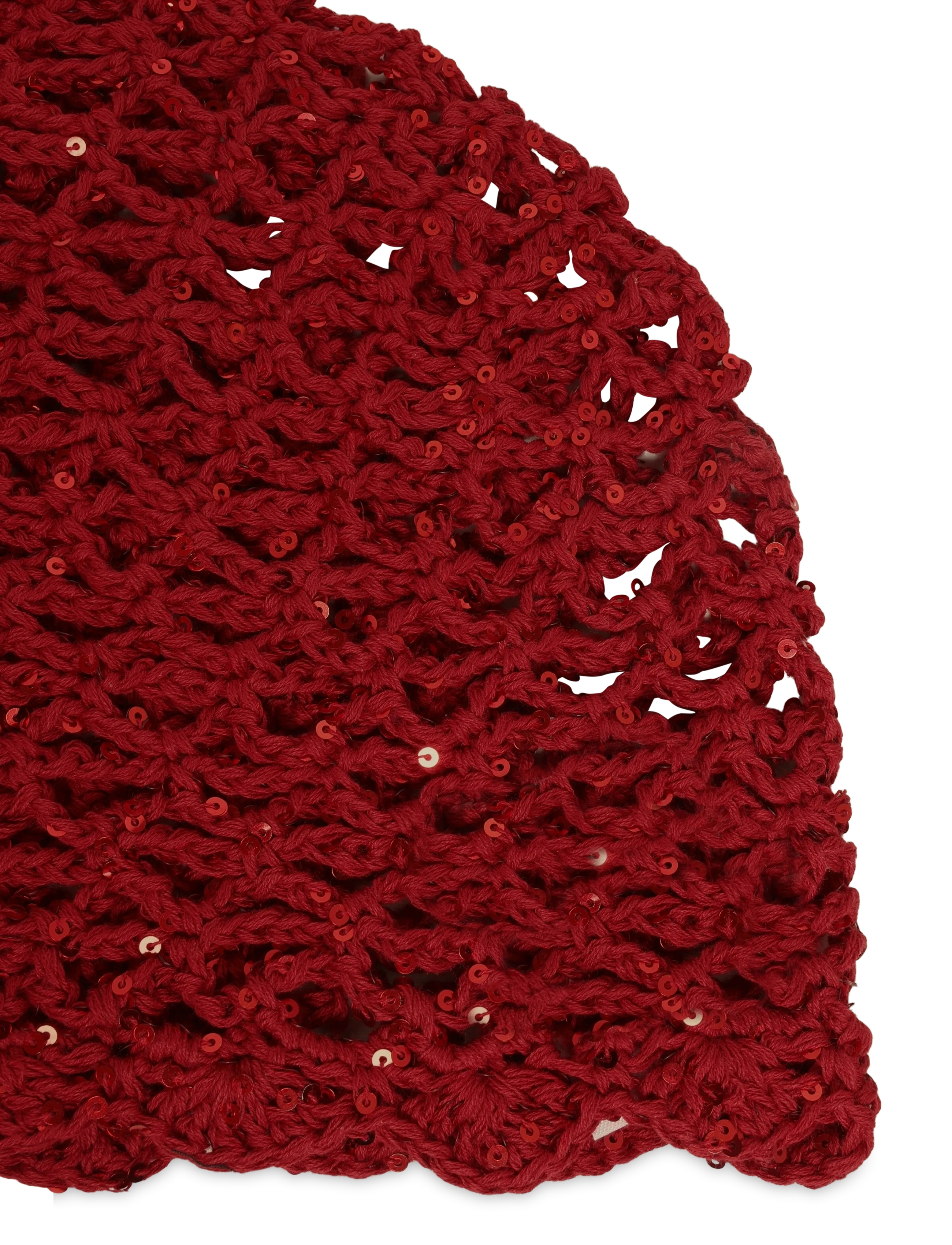 SUI AVA - Crochet Sequin Hat - hats - red - 2