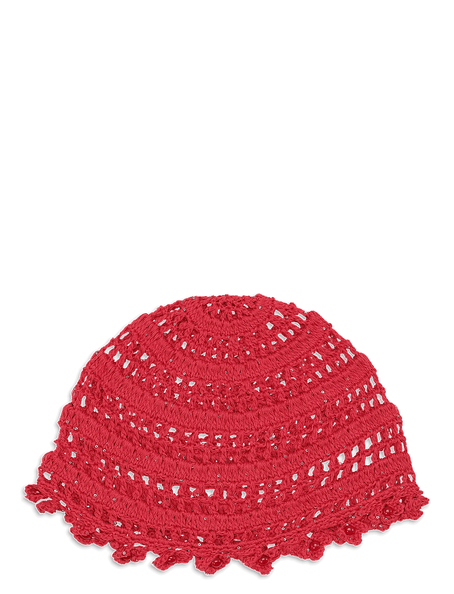 SUI AVA - Crochet Flower Hat - hüte - raspberry - 0