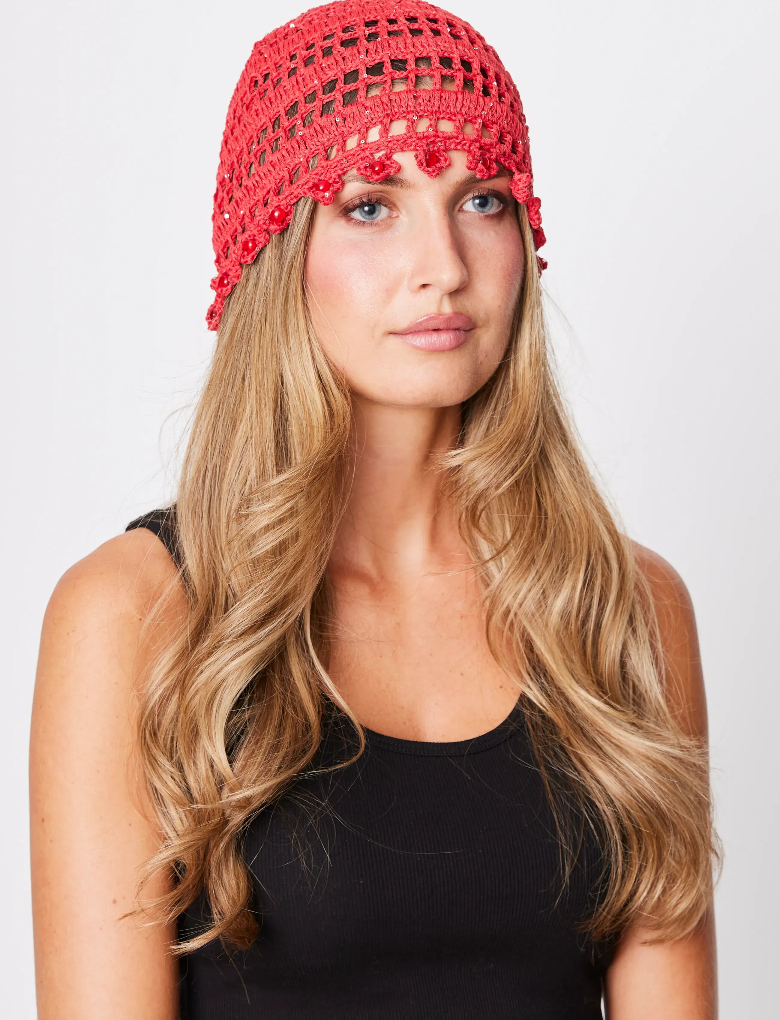 SUI AVA - Crochet Flower Hat - hats - raspberry - 0