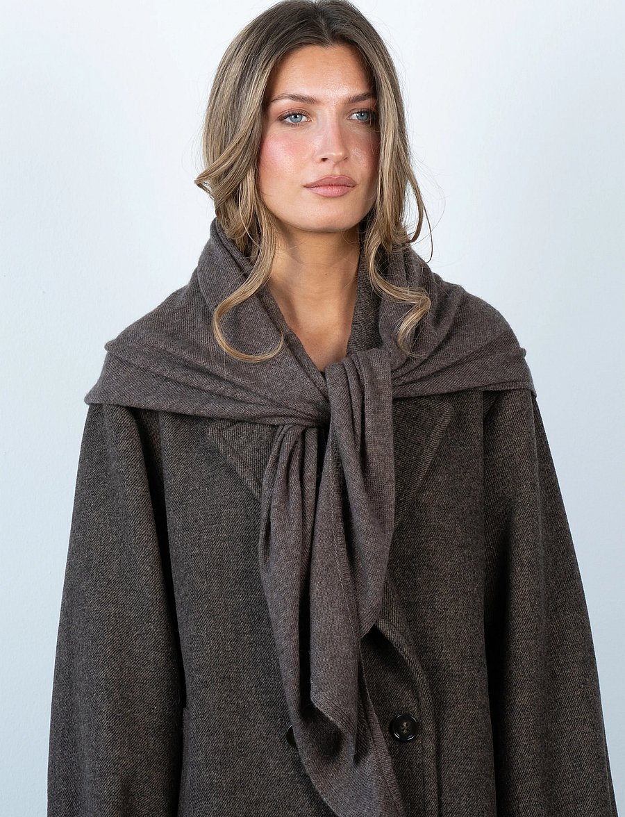 SUI AVA - Big Triangle Scarf - halsdukar - brown - 0