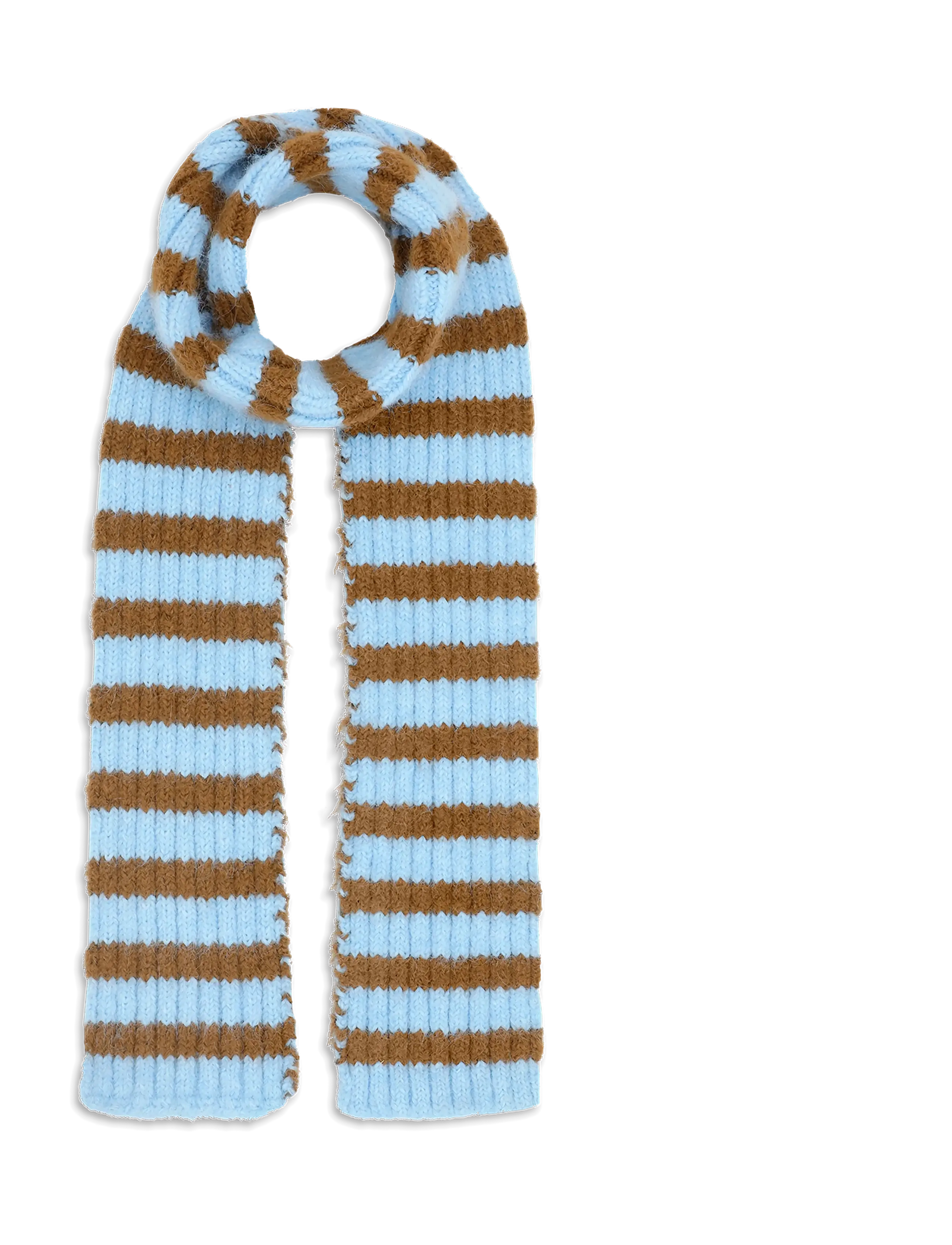 SUI AVA Clara Slim Scarf - Halsdukar - BLUE // BROWN / blue