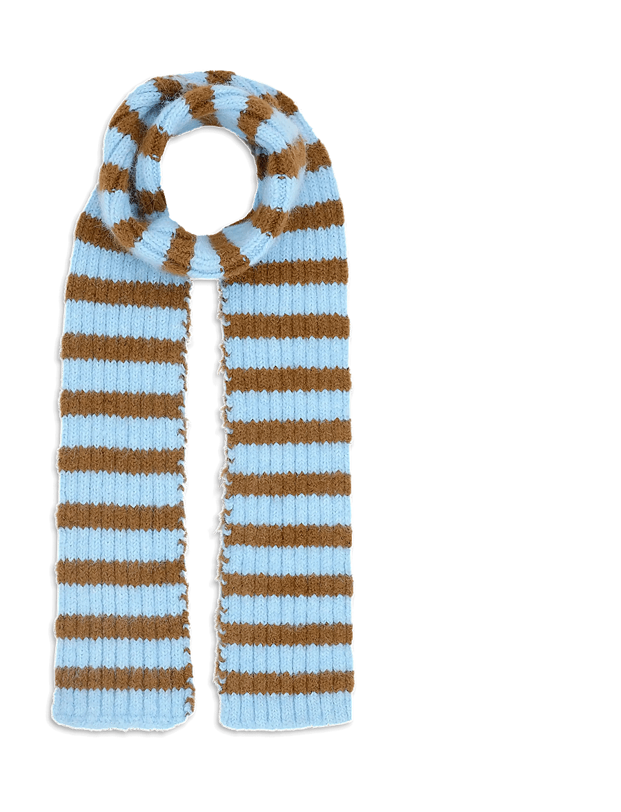 SUI AVA - Clara Slim Scarf - halsdukar - blue // brown - 1
