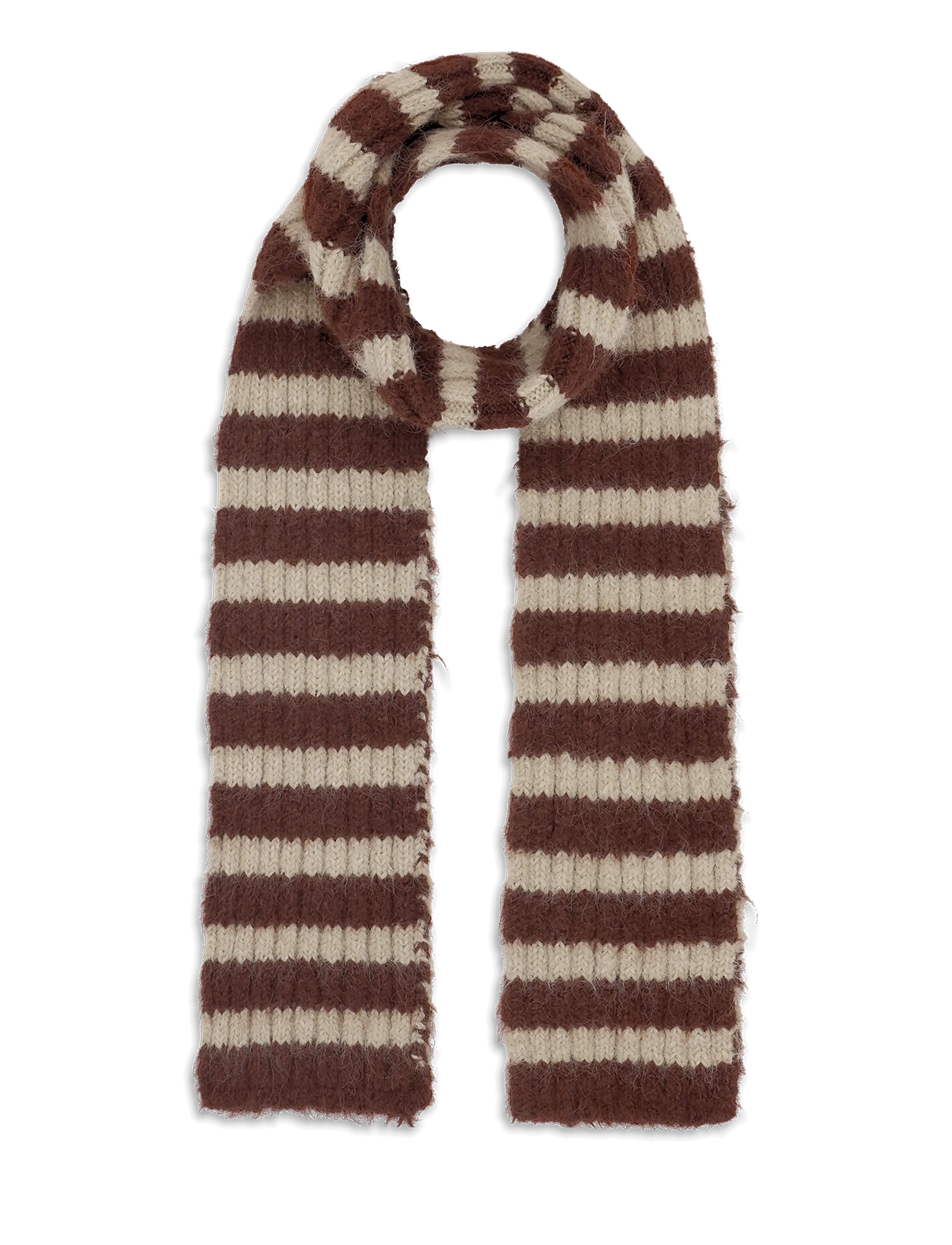 SUI AVA Clara Slim Scarf - Halsdukar - BROWN // BEIGE / brown