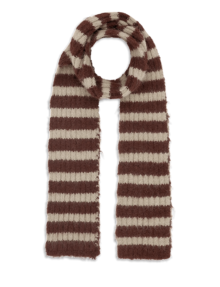 SUI AVA - Clara Slim Scarf - halsdukar - brown // beige - 1
