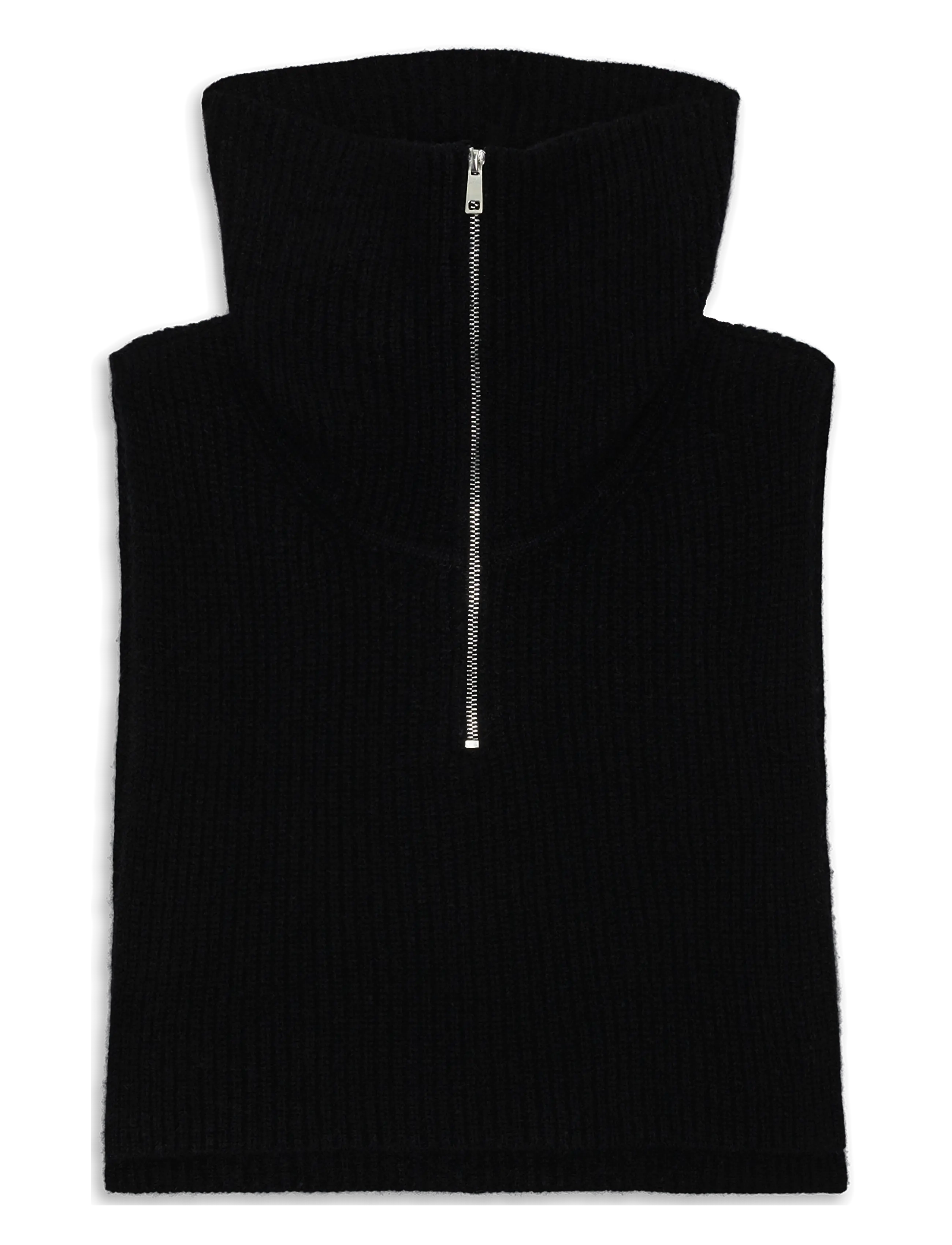 SUI AVA Cashmere Zip-up Neck Warmer - SUI AVA - BLACK / black