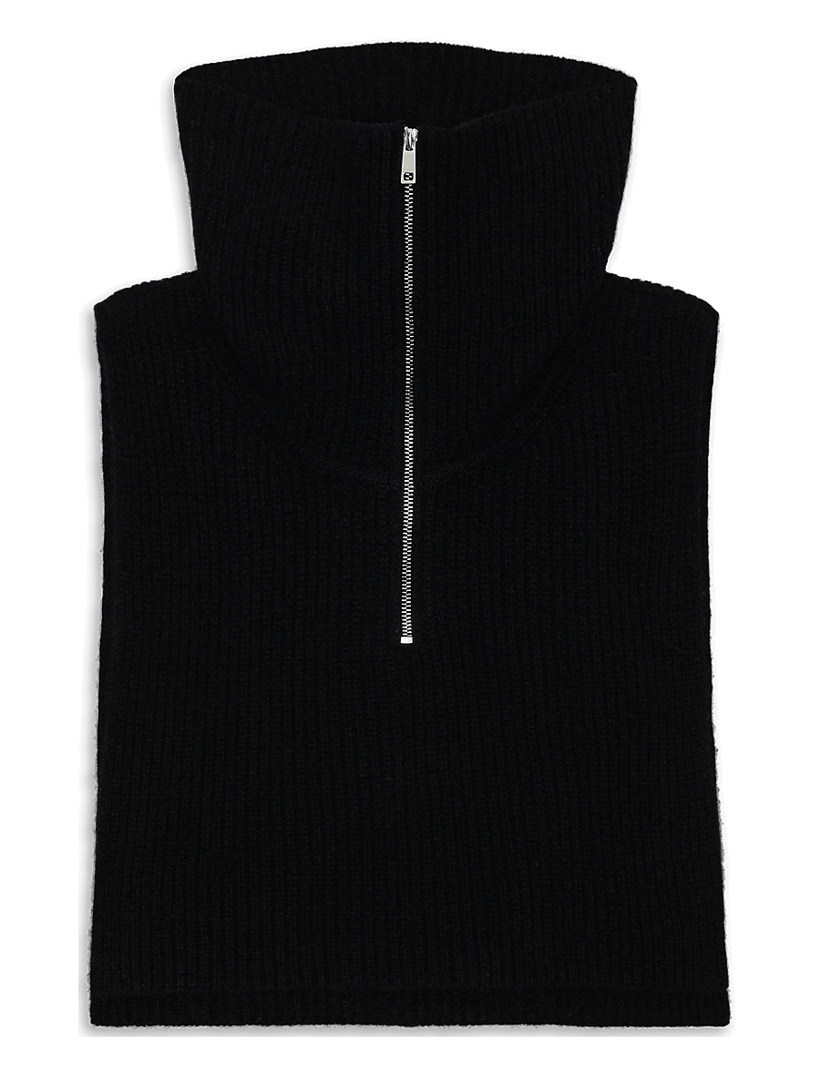 SUI AVA - Cashmere Zip-up Neck Warmer - kashmir - black - 1