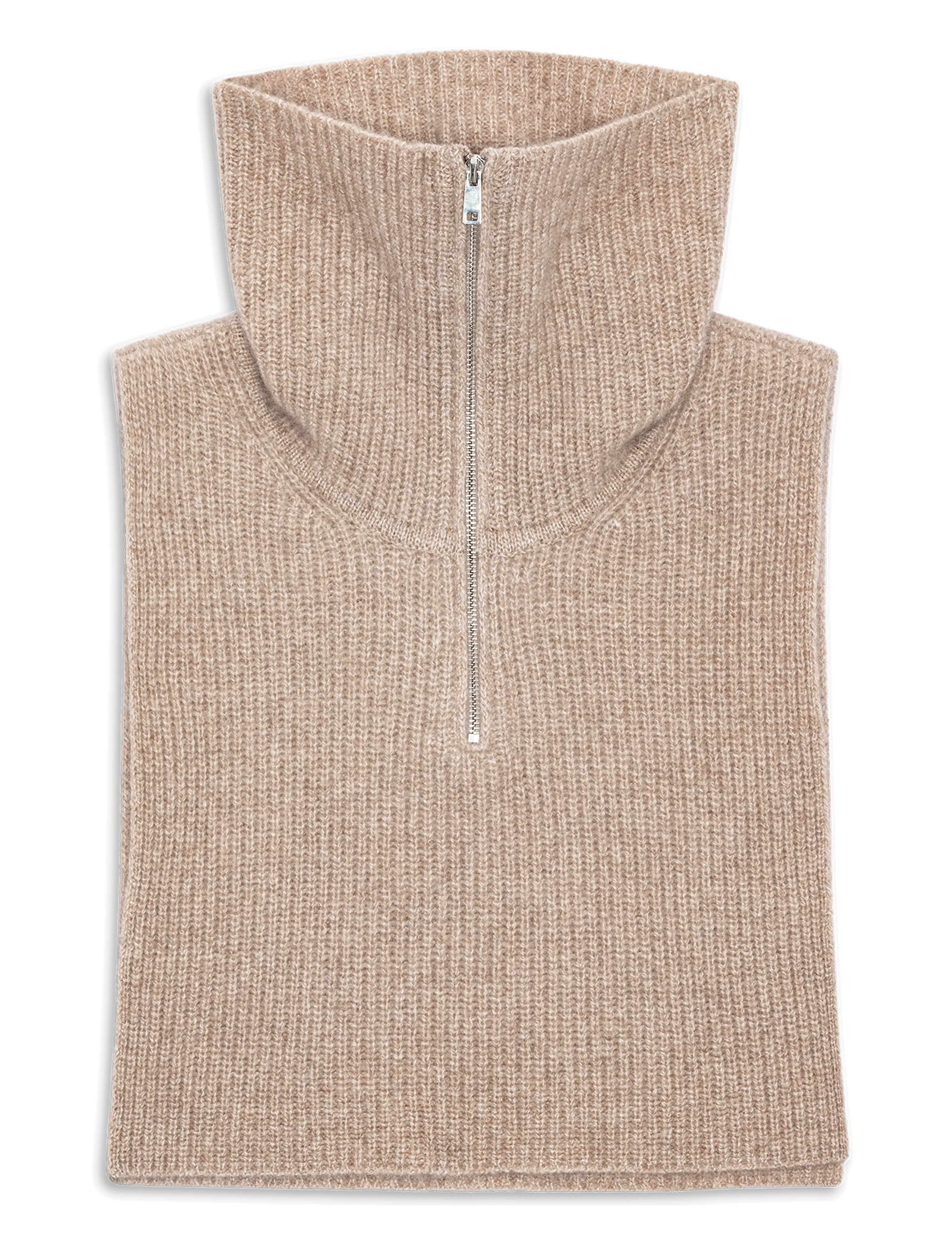 SUI AVA Cashmere Zip-up Neck Warmer - SUI AVA - CAMEL / brown