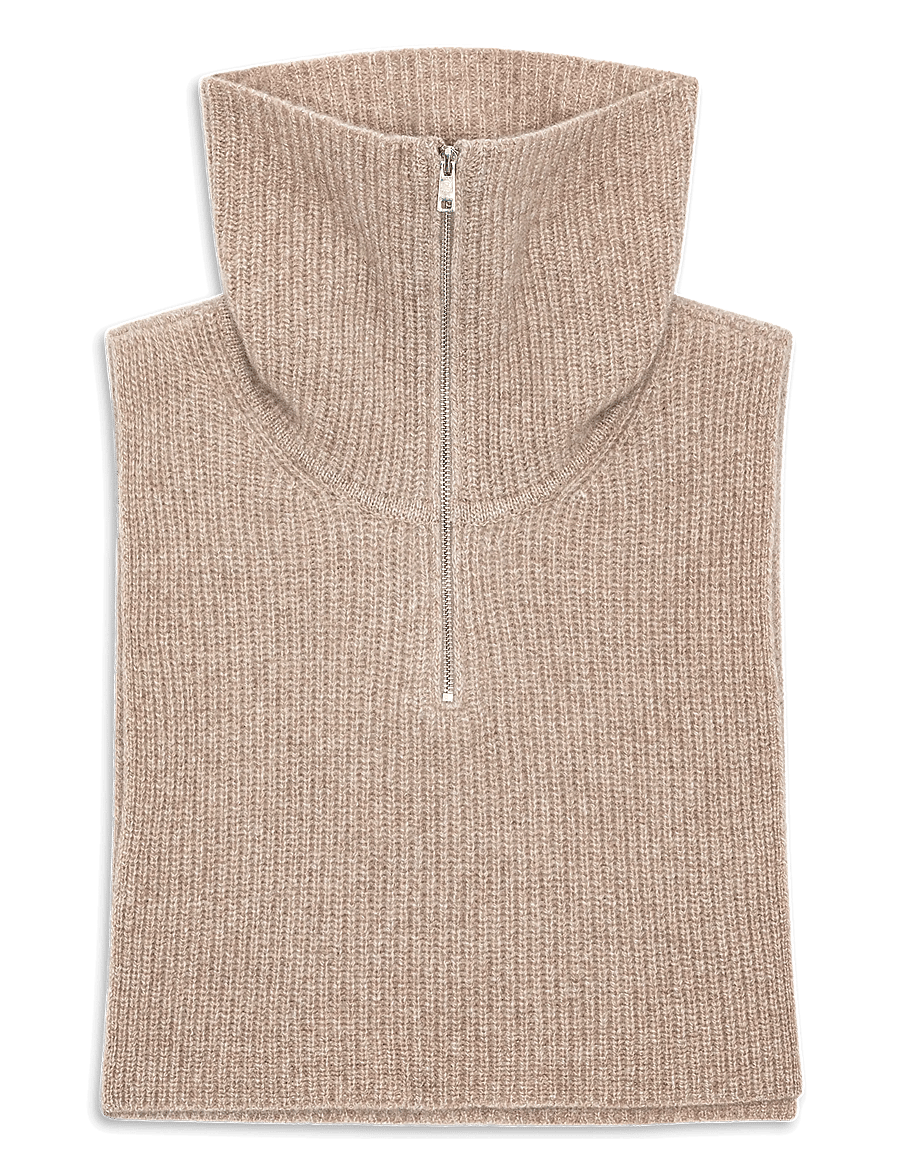SUI AVA - Cashmere Zip-up Neck Warmer - kashmir - camel - 1