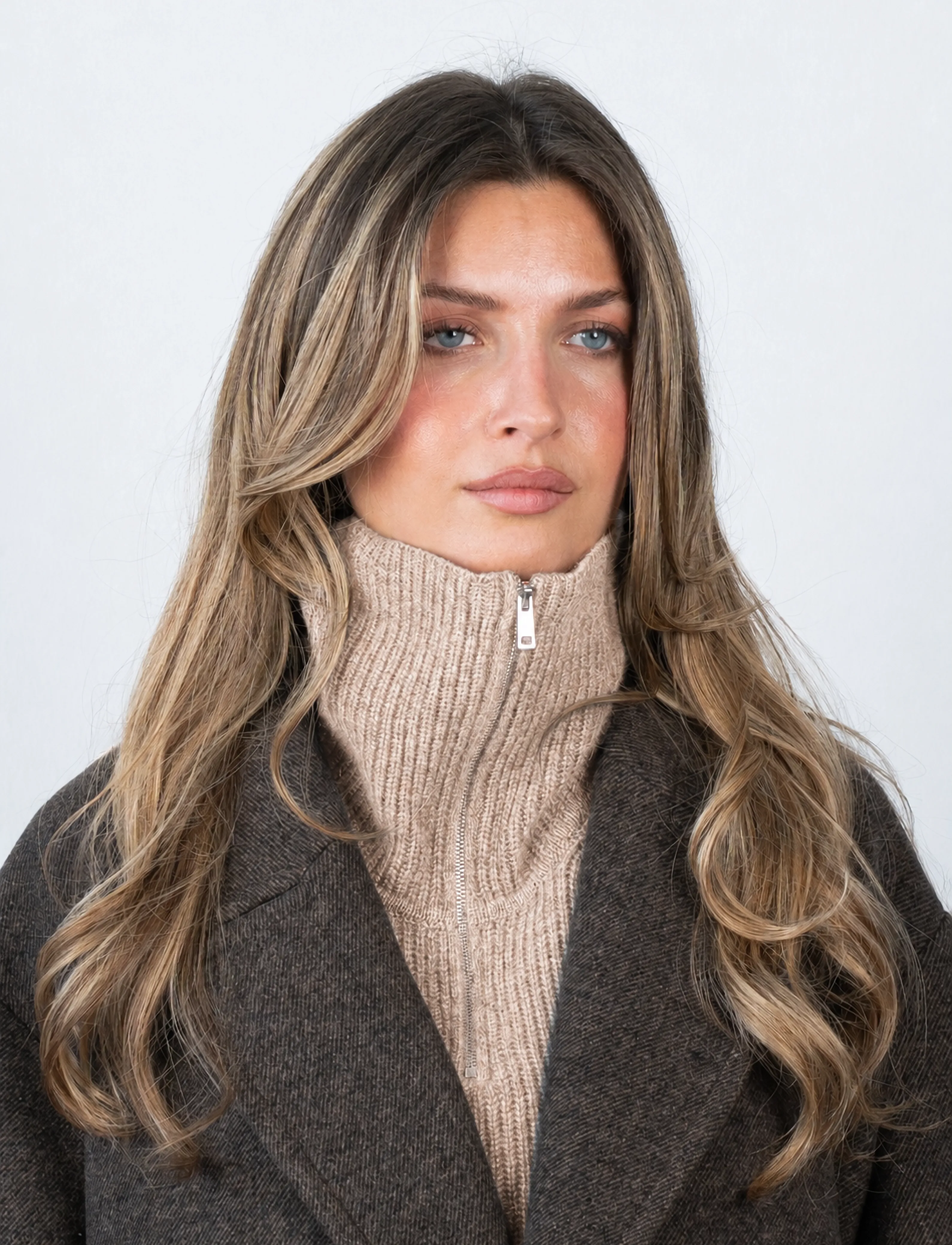 SUI AVA - Cashmere Zip-up Neck Warmer - kashmir - camel - 0