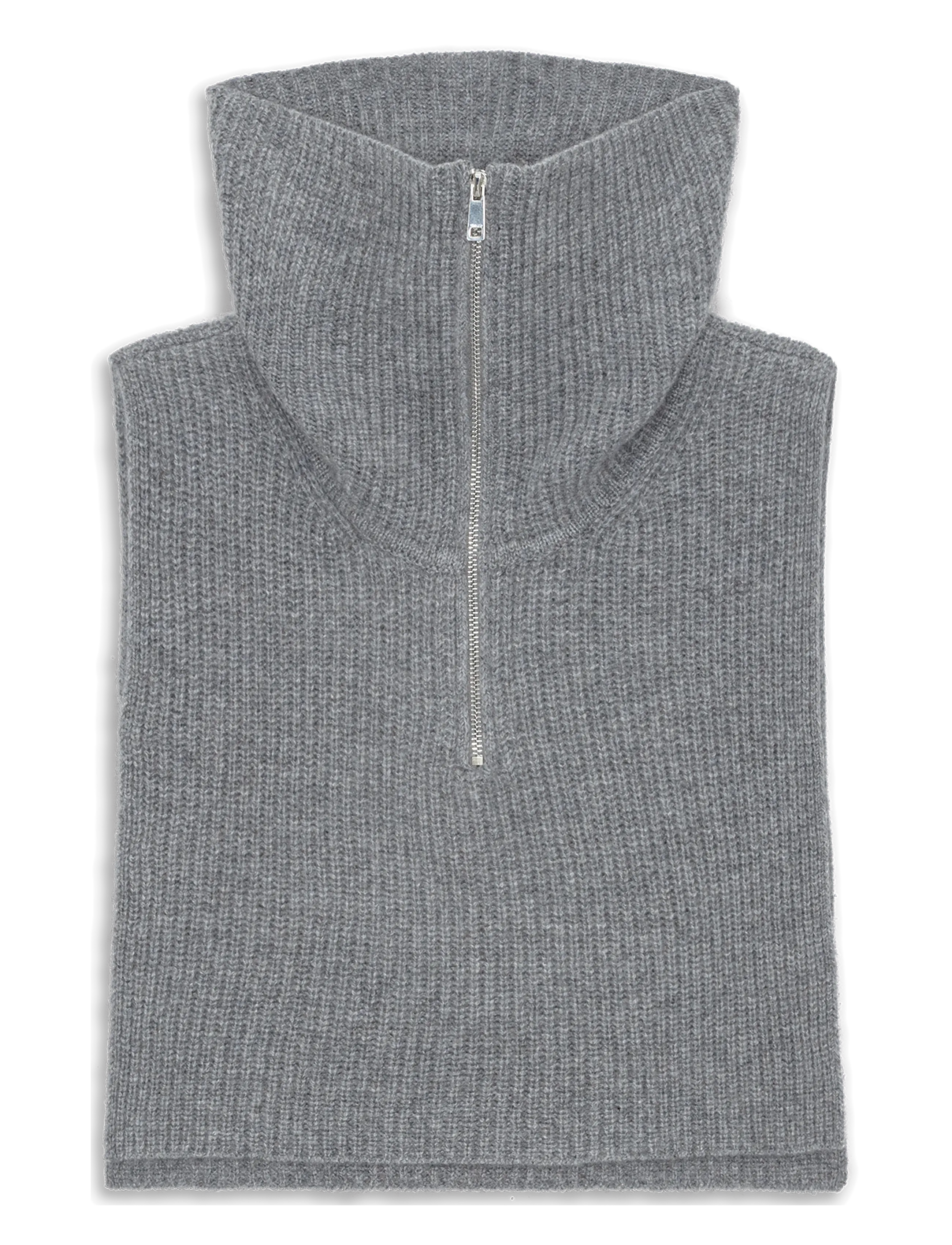 SUI AVA Cashmere Zip-up Neck Warmer - SUI AVA - LIGHT GREY / grey