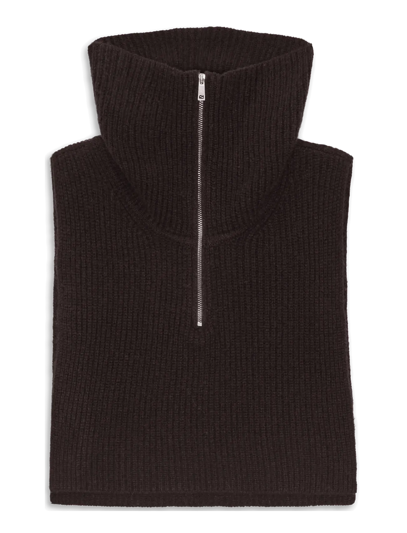 SUI AVA Cashmere Zip-up Neck Warmer - SUI AVA - BROWN / brown