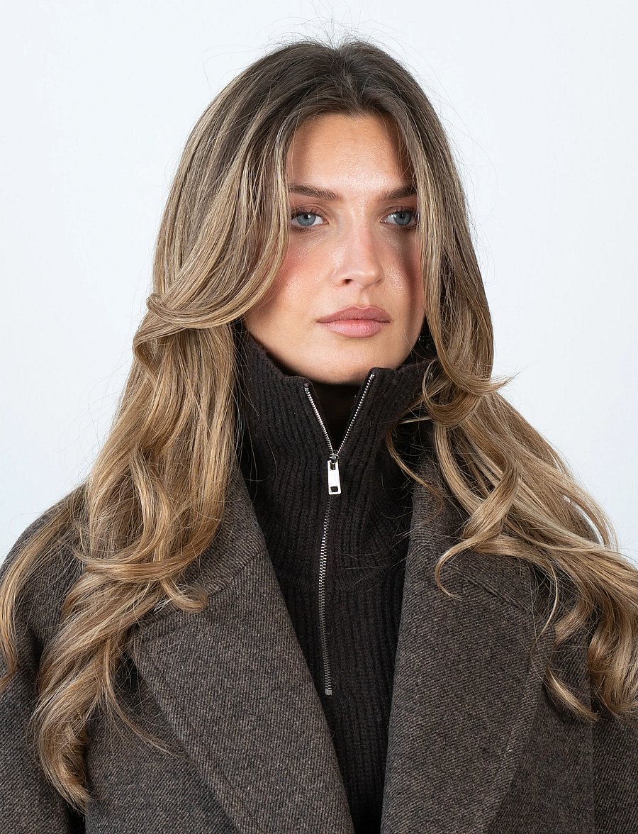 SUI AVA - Cashmere Zip-up Neck Warmer - kashmir - brown - 0