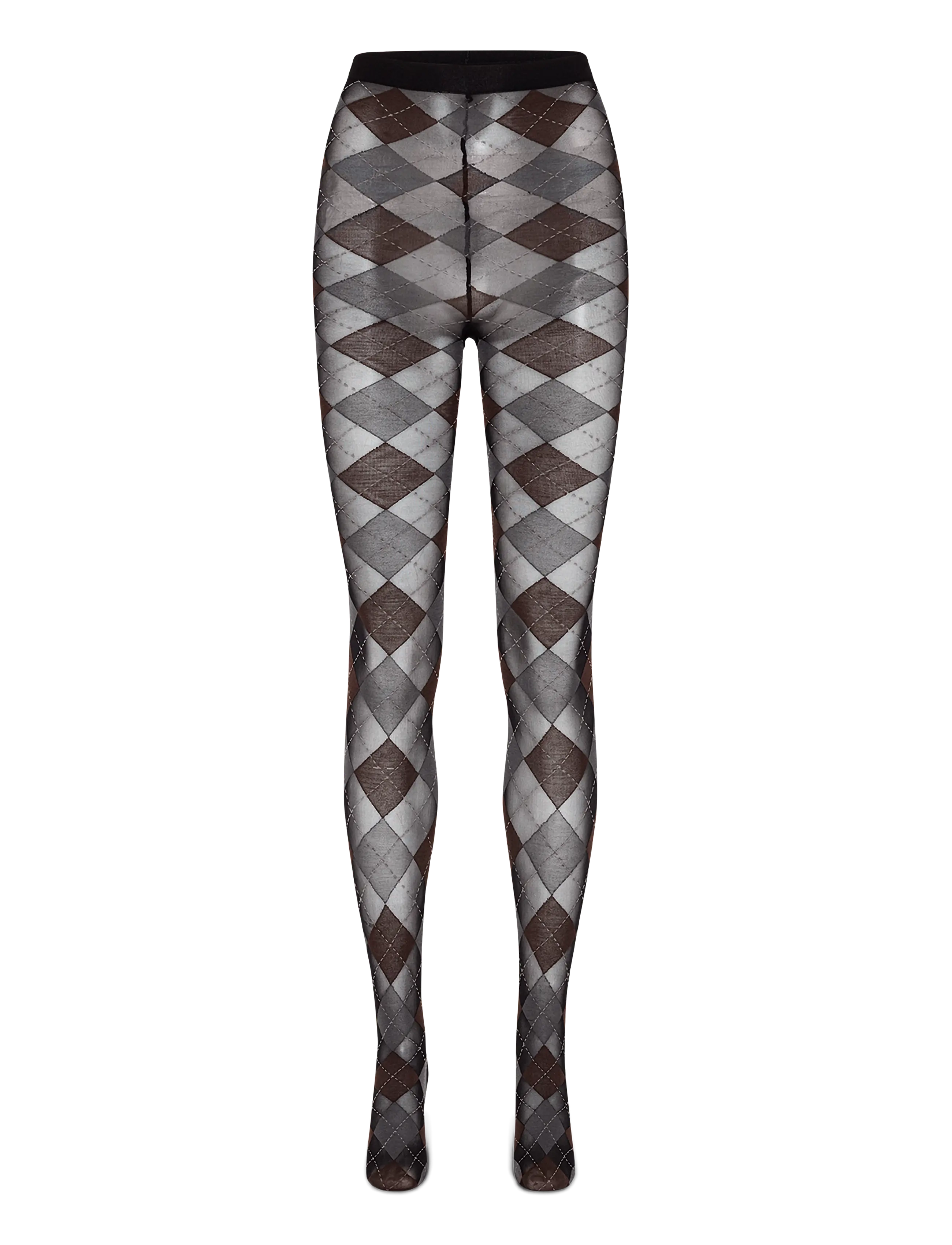 SUI AVA Argyle Tights // 40D - Lingerie - GREY // BROWN // / grey