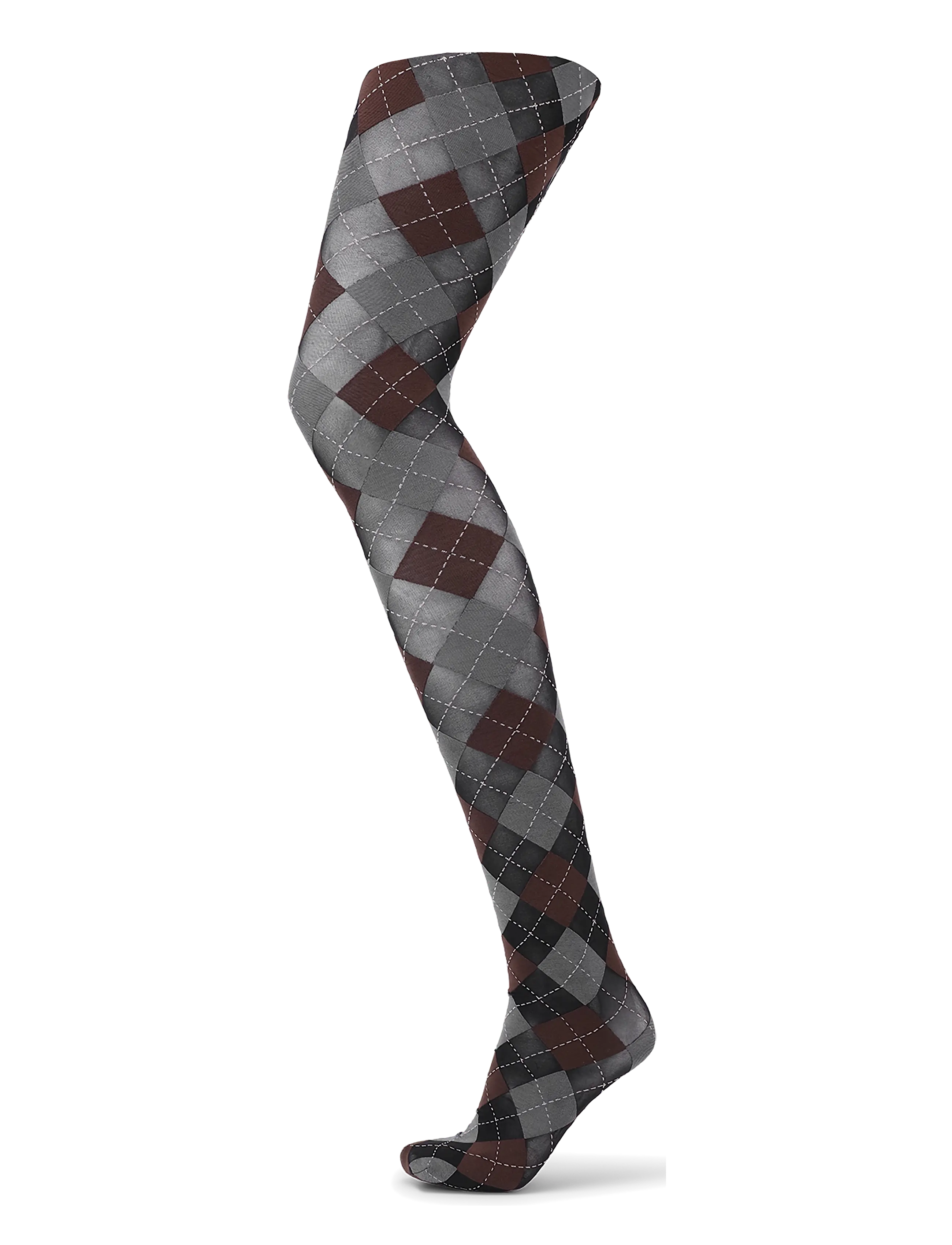 SUI AVA - Argyle Tights // 40D - special occasions - grey // brown // - 1