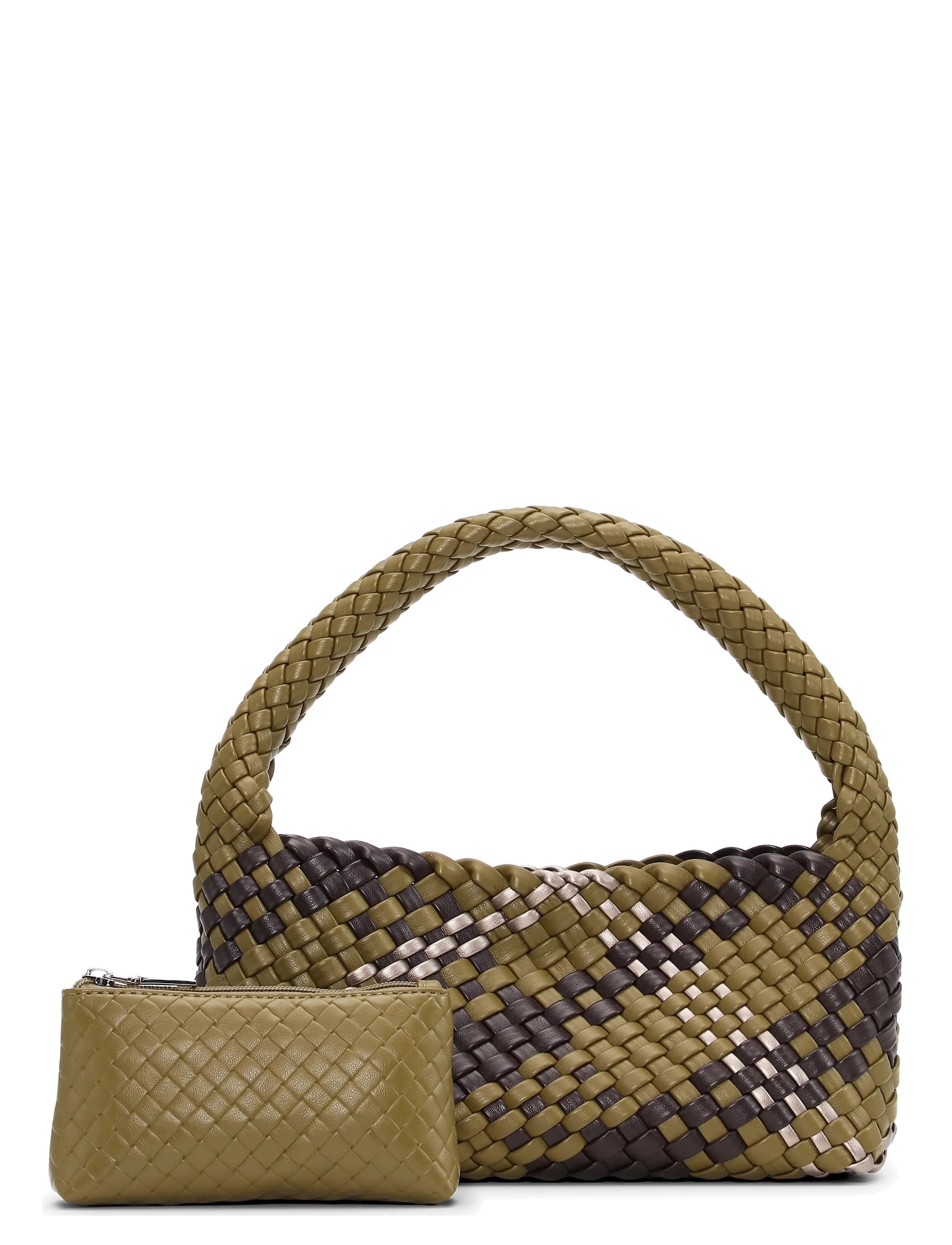 SUI AVA - Woven Mini Bag + Pouch - erilised sündmused - green // plaid - 2