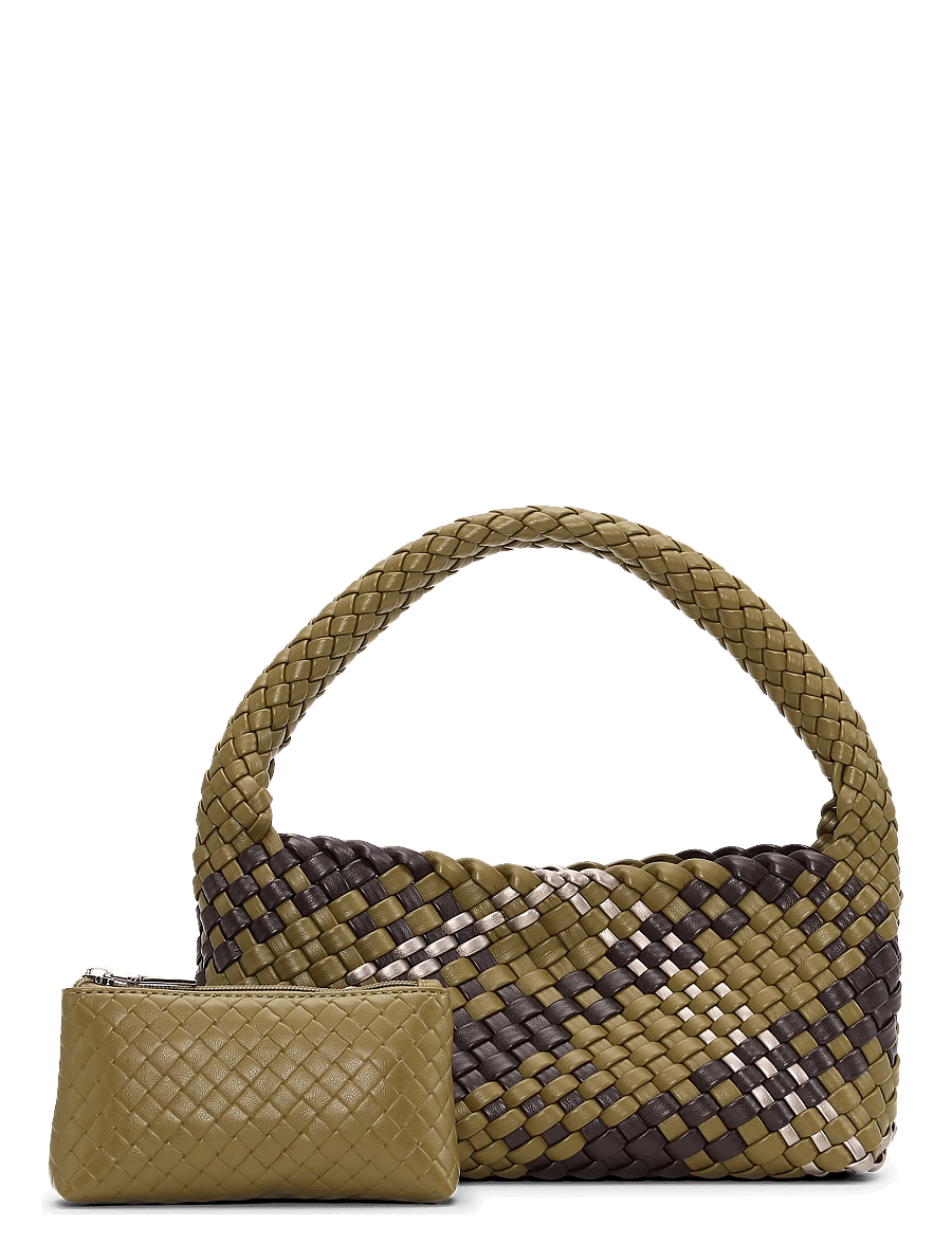 SUI AVA - Woven Mini Bag + Pouch - erilised sündmused - green // plaid - 2