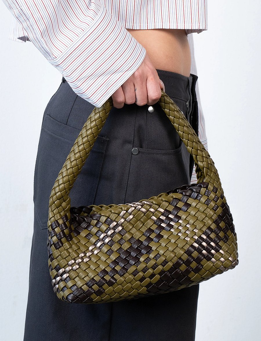 SUI AVA - Woven Mini Bag + Pouch - erilised sündmused - green // plaid - 0