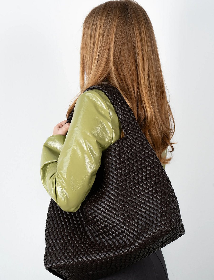 SUI AVA - Woven Daily Shopper + Pouch - brown - 0
