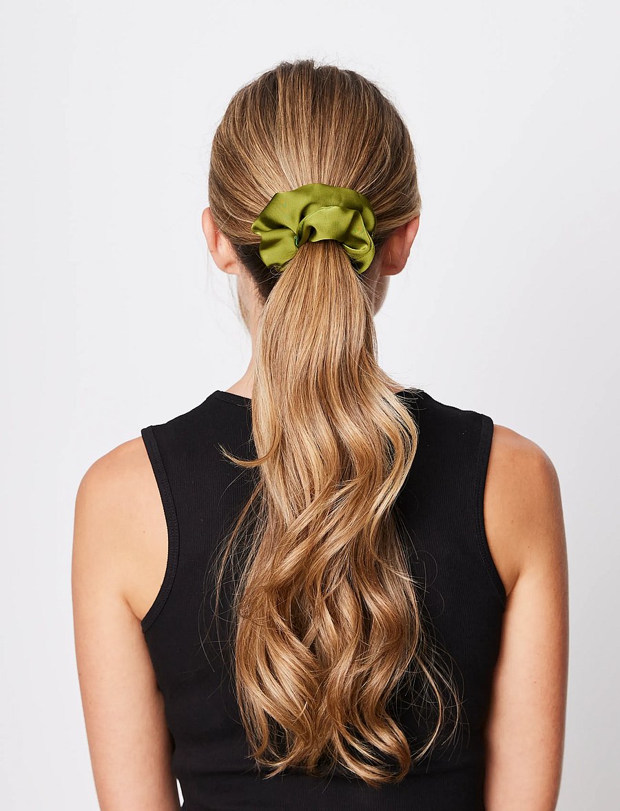 SUI AVA - 3-Pack Ribbon Scrunchies - haargummis & haarbänder - army // brown // - 0