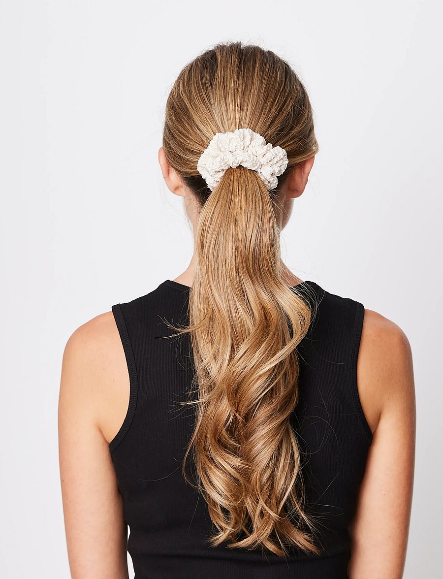 SUI AVA - 3-Pack Cringle Ribbon Scrunchies - hårbånd og hårsnore - cream // taupe / - 2