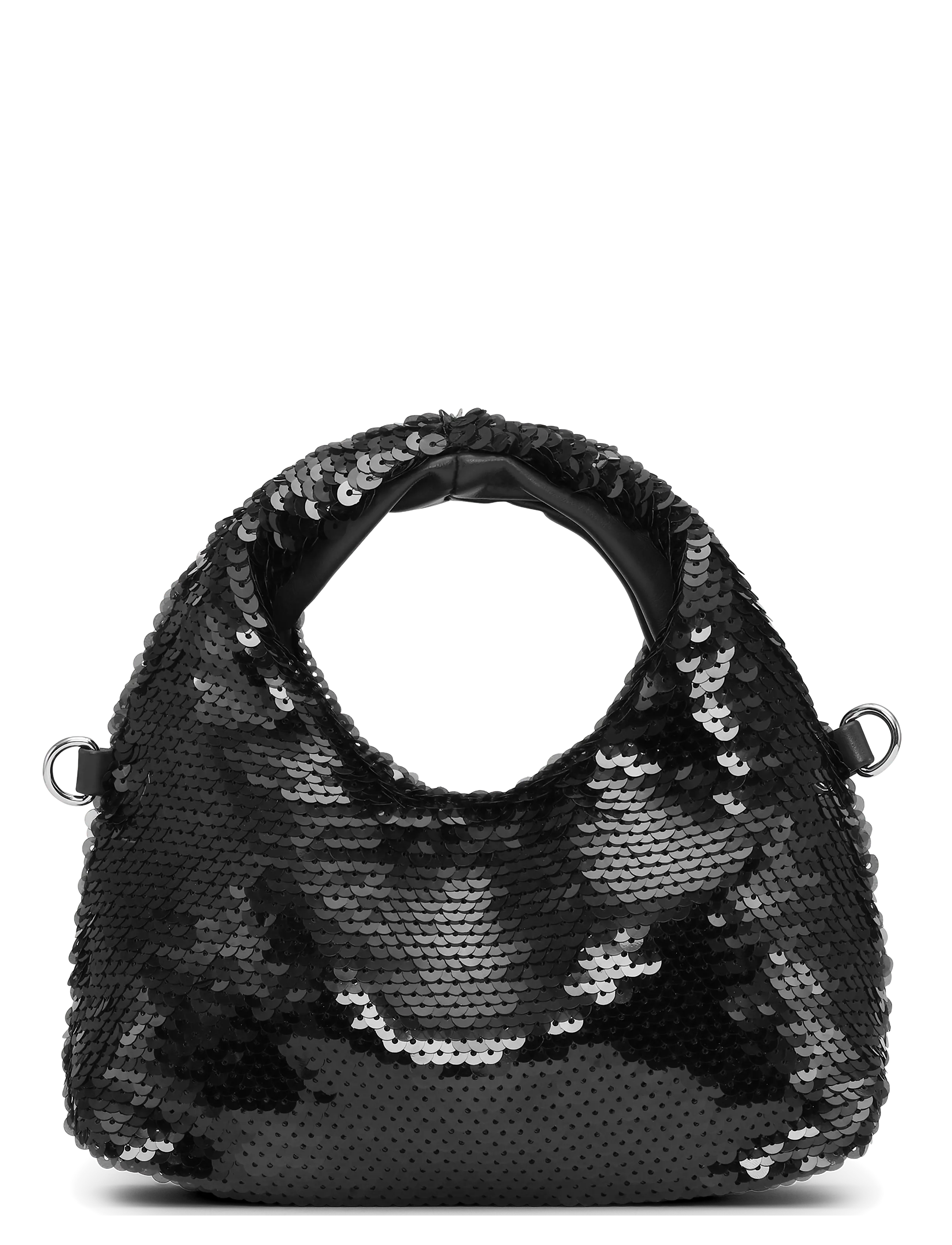 SUI AVA Mini Hobo Sequin Bag - Shoulder Bags - BLACK / black