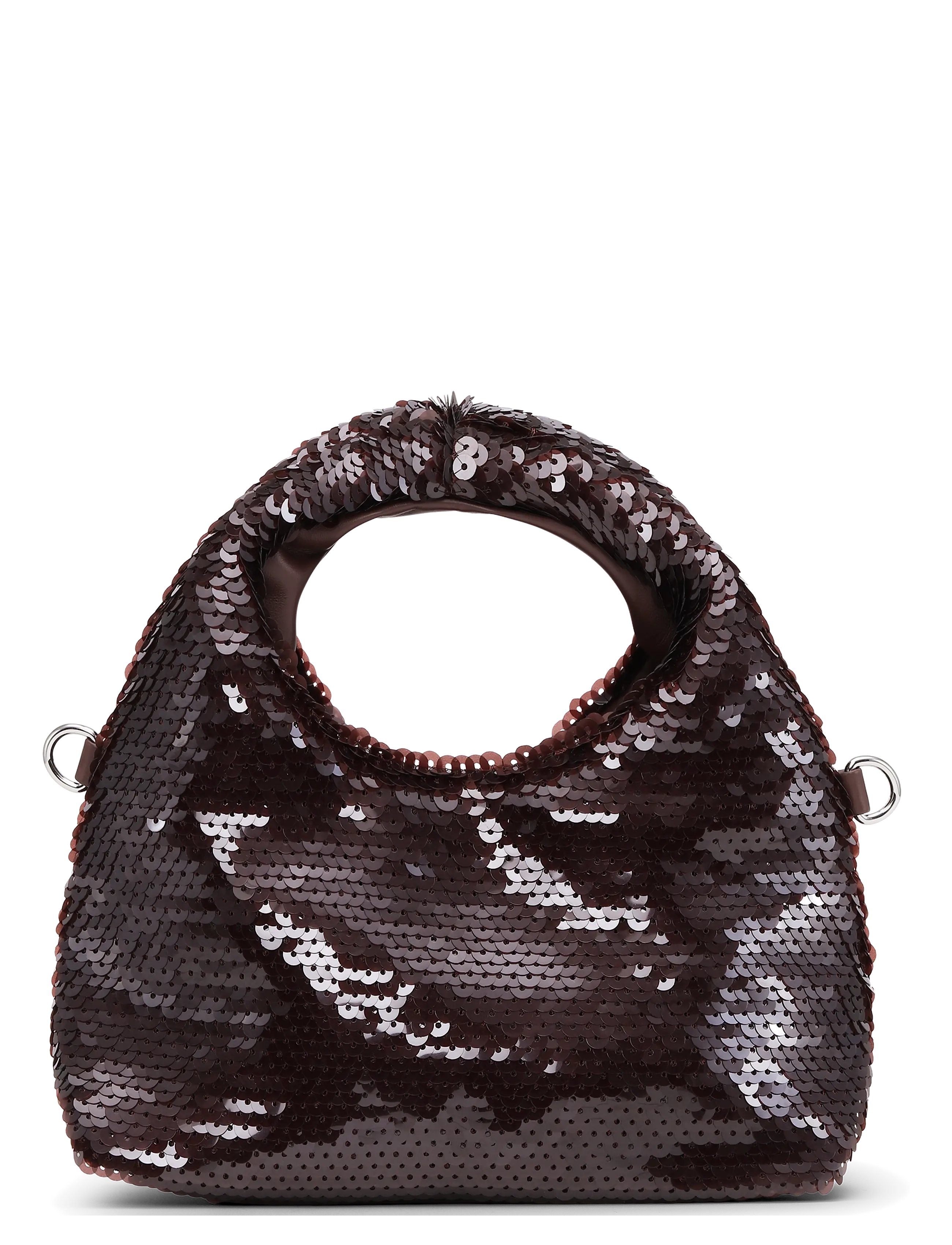 SUI AVA Mini Hobo Sequin Bag - Special Occasions - DARK BROWN / brown