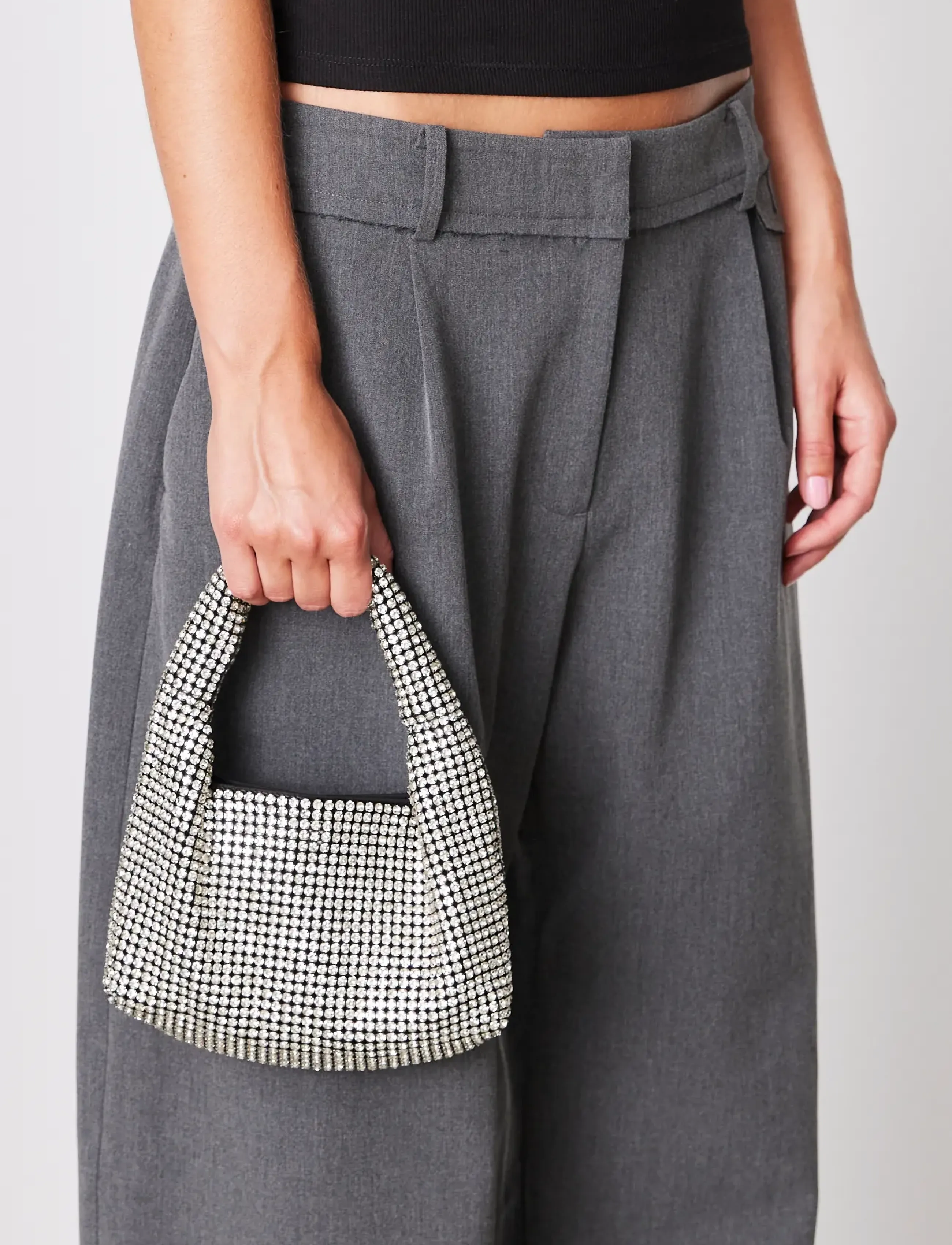 SUI AVA - Mini Hobo Crystal Bag - special occasions - clear crystal - 0