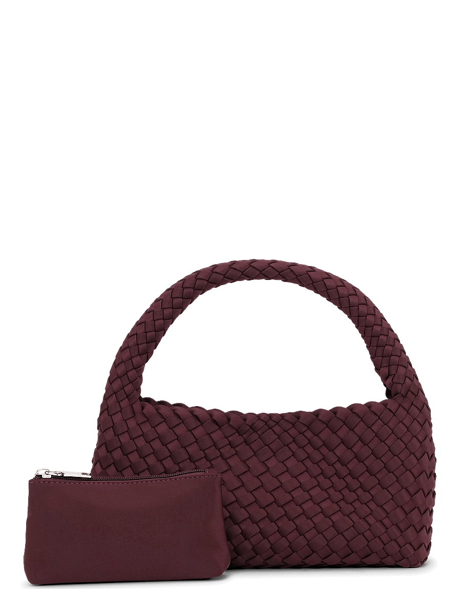 SUI AVA - Woven Scuba Mini Bag + Pouch - special occasions - burgundy - 1