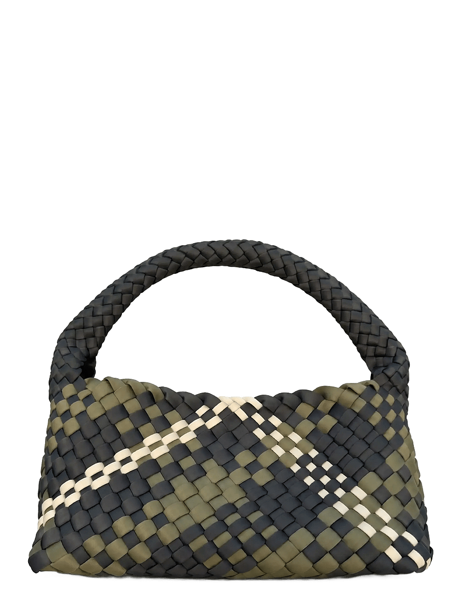 SUI AVA - Woven Scuba Mini Bag + Pouch - special occasions - grey // plaid - 0