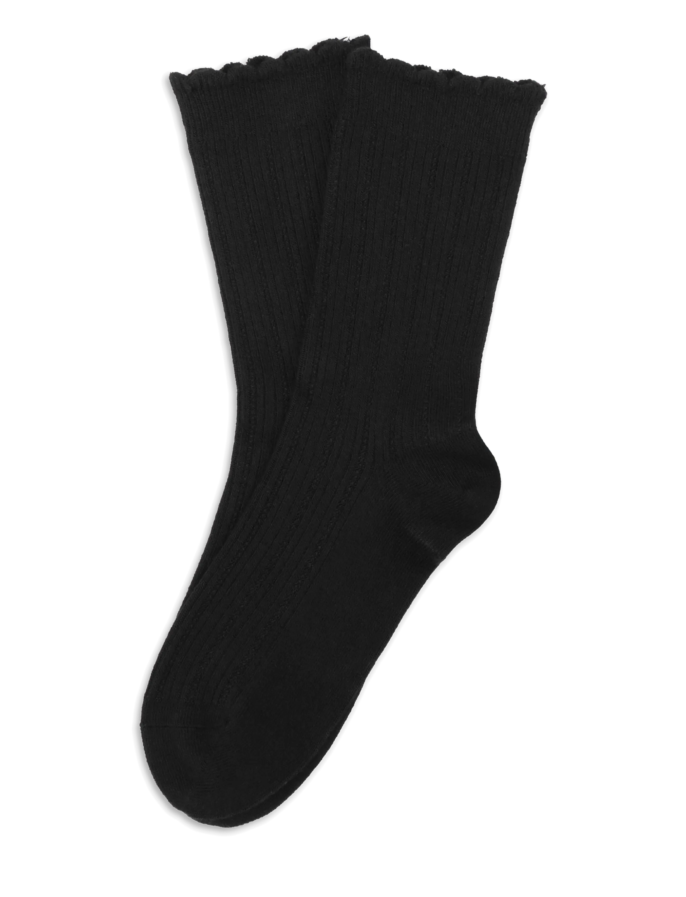 SUI AVA Silk Cable Socks - Crew-socken - BLACK / black