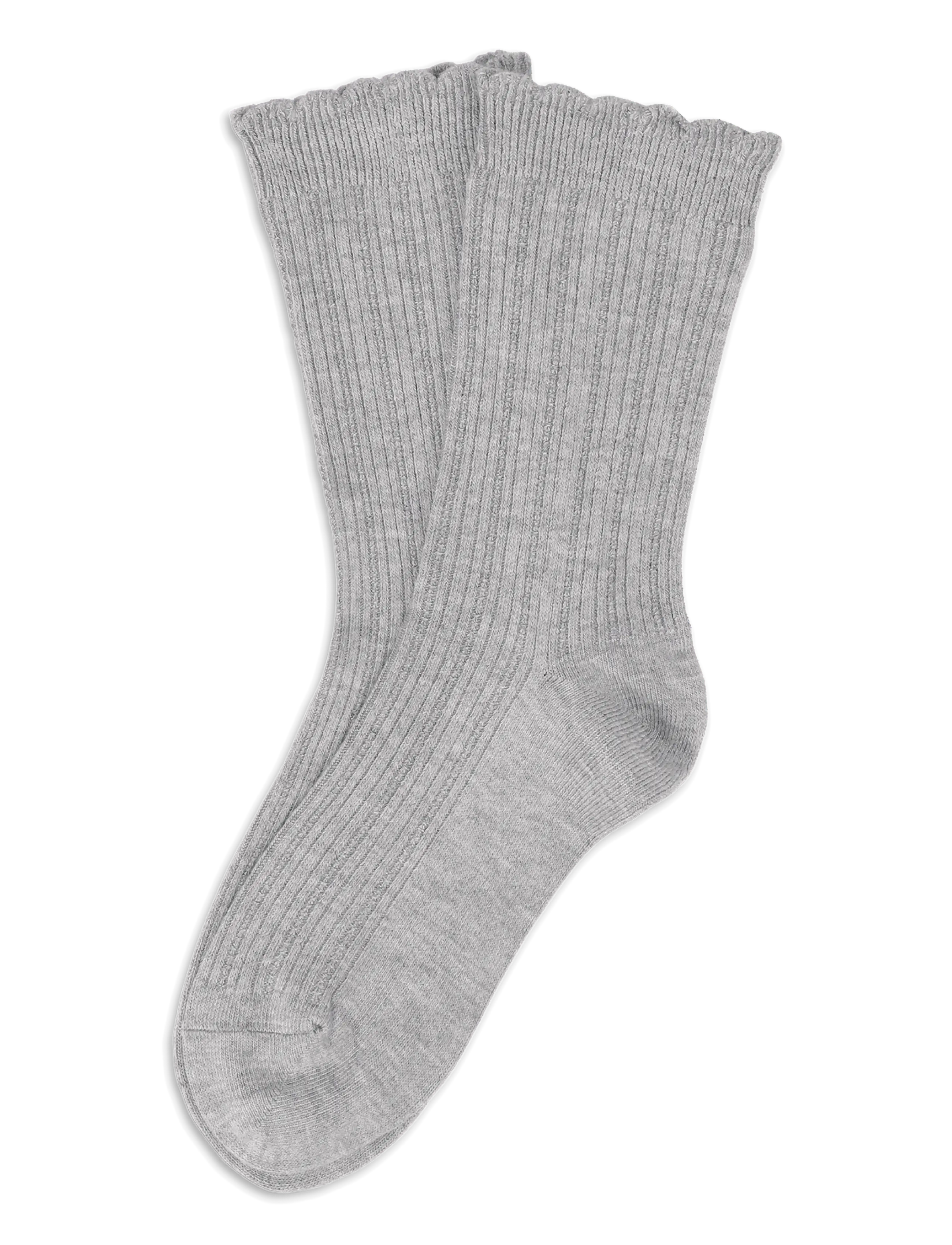 SUI AVA Silk Cable Socks - Crew-socken - LIGHT GREY / grey
