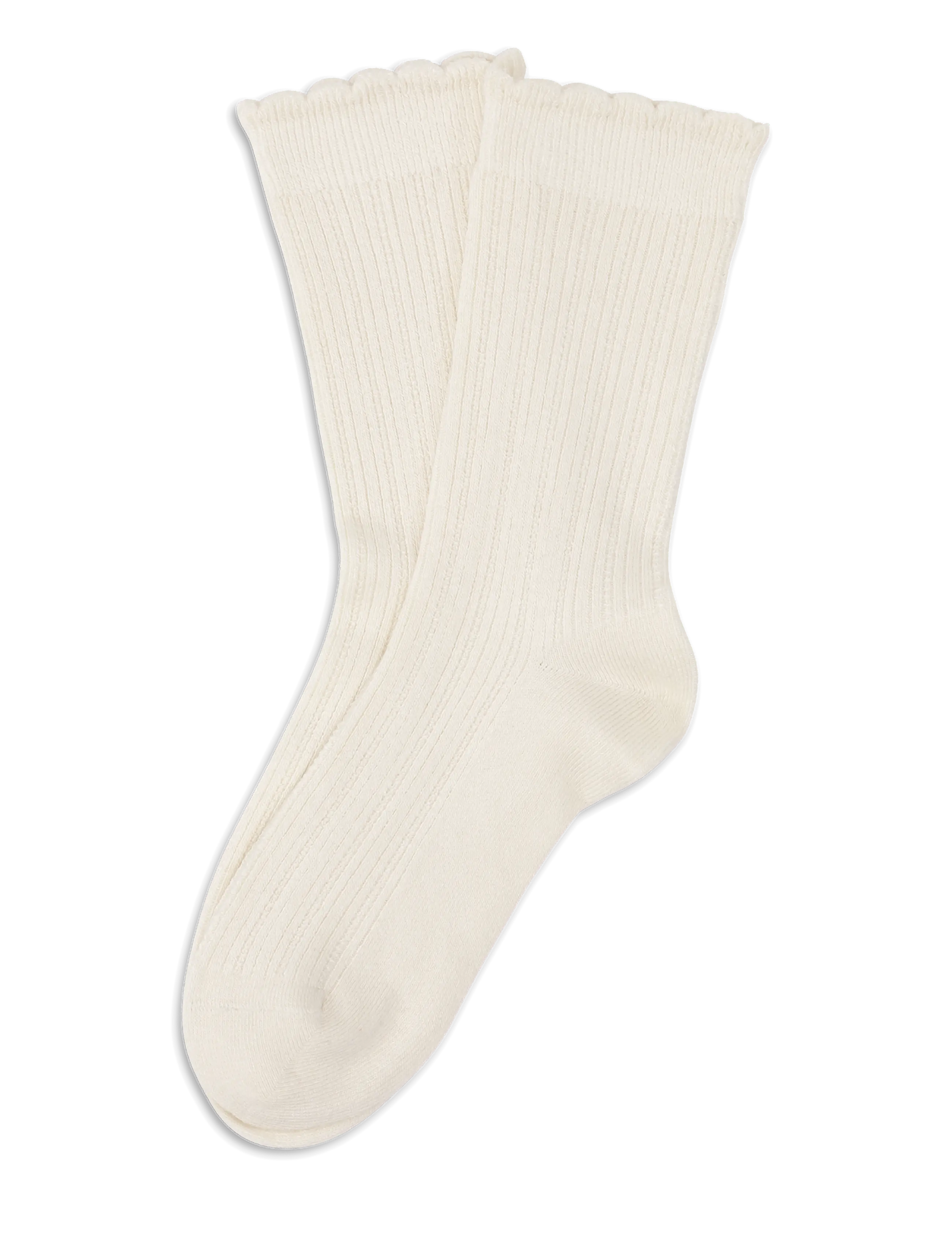 SUI AVA Silk Cable Socks - Crew-socken - OFF WHITE / cream