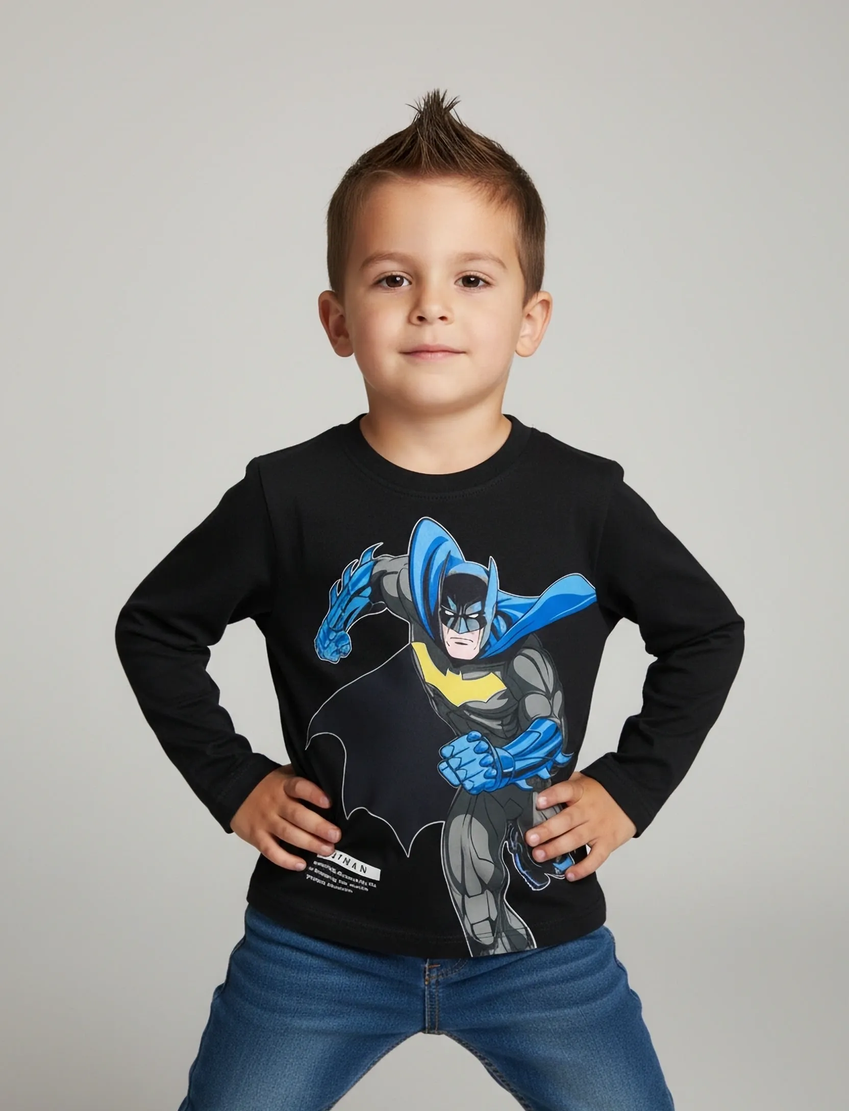 Batman Tshirt, 140, Black, T-Shirts > Langærmede T-shirts, Børn