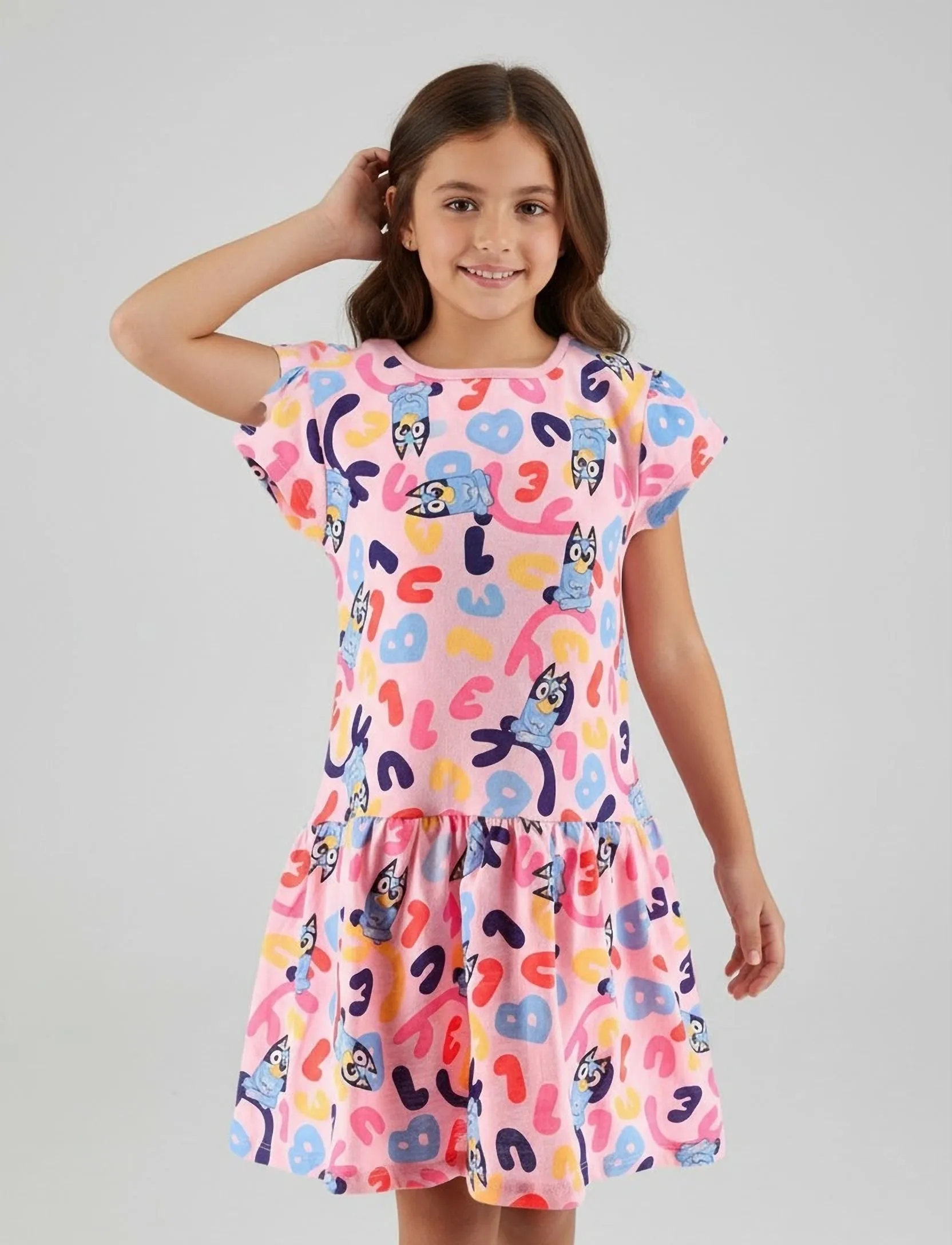 Bluey Dress, 98, Casual Dresses, Rosa - Short-sleeved Kinder