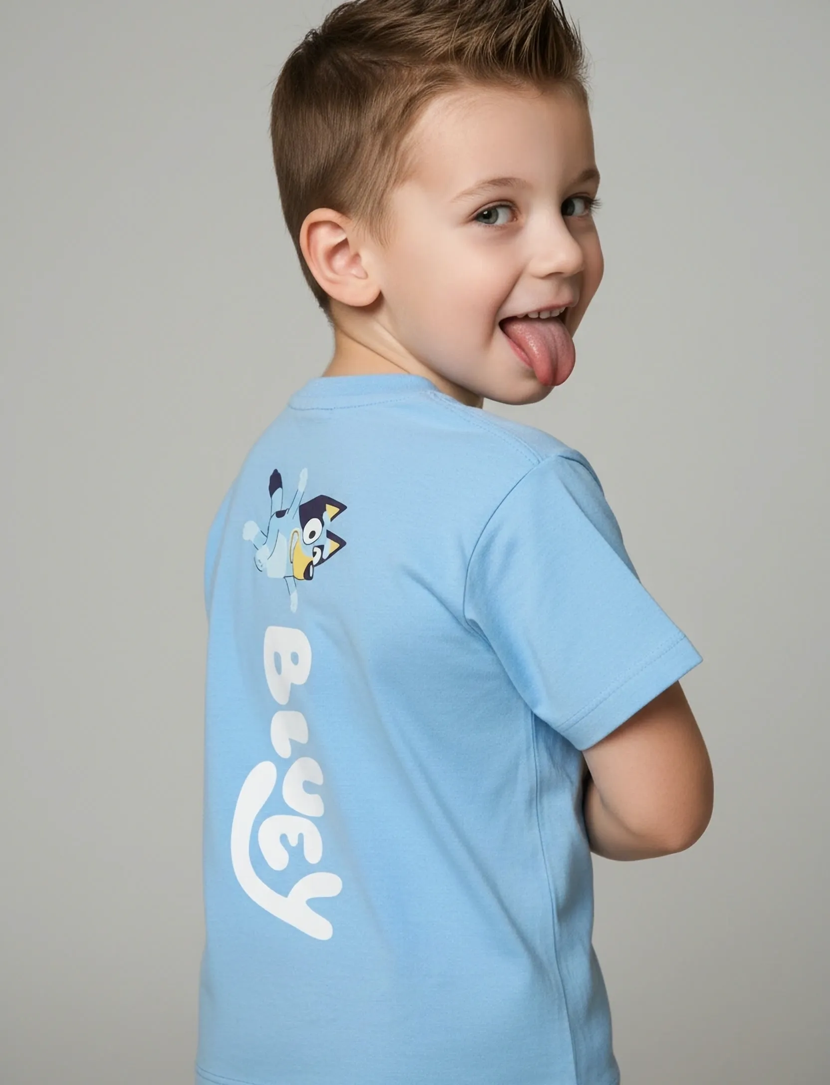 Bluey Tshirt, Børn, Blåy Lomme T-shirt, Blå, Str: 110