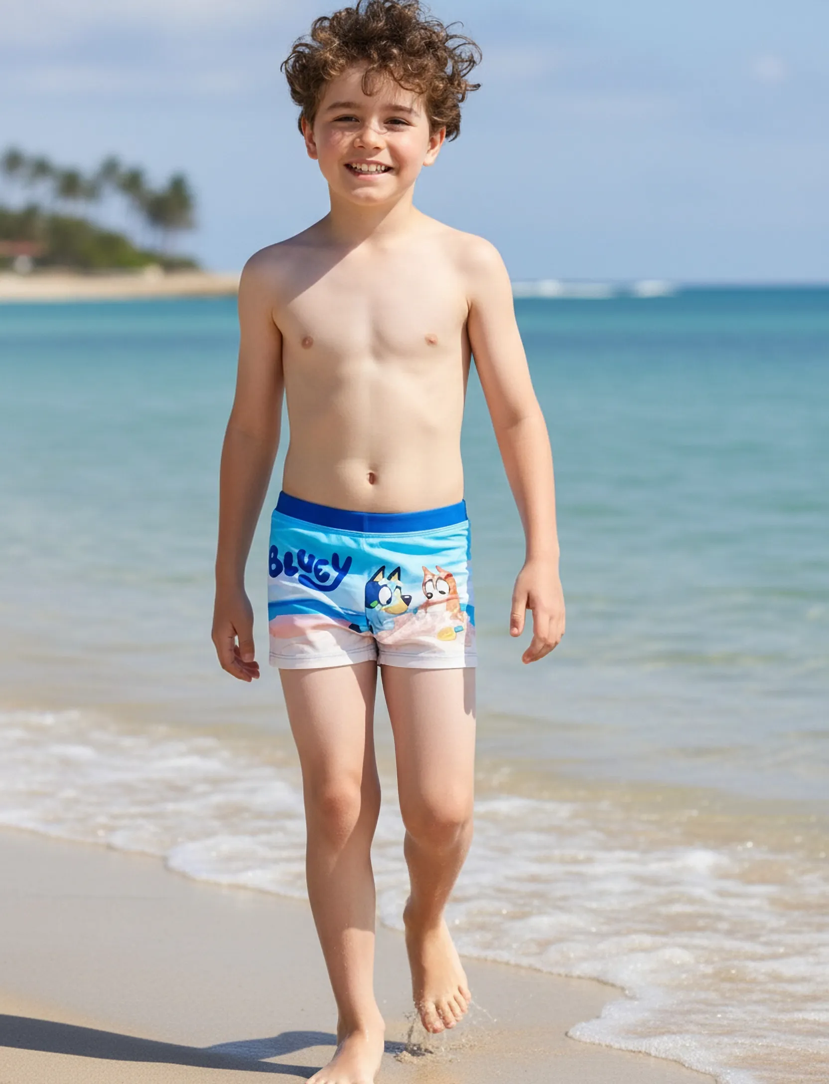 Bluey Swimwear, Børn, Børne Blåy Badeshorts, Blå, Str: 104